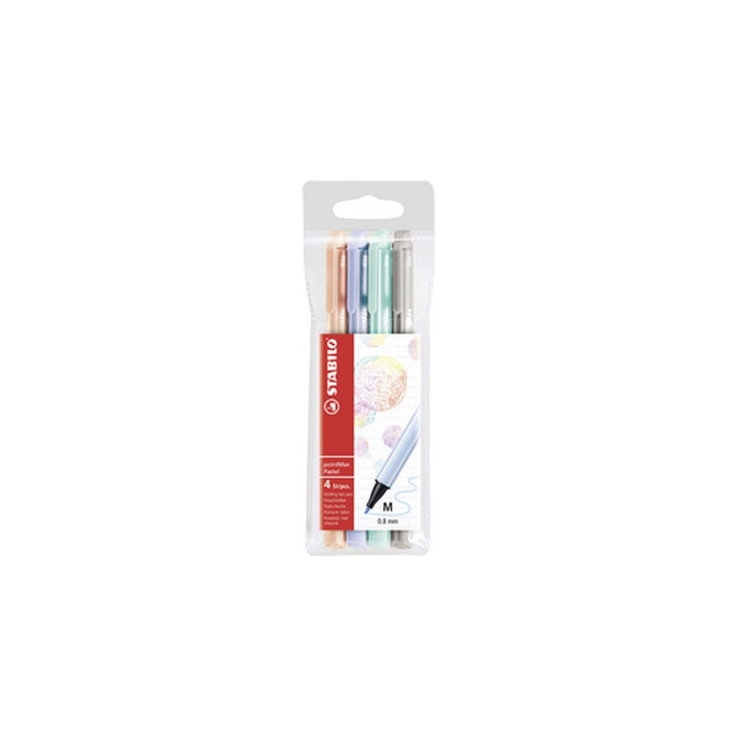 STABILO Stylo-feutre pointMax, étui plastique de 4, Pastell