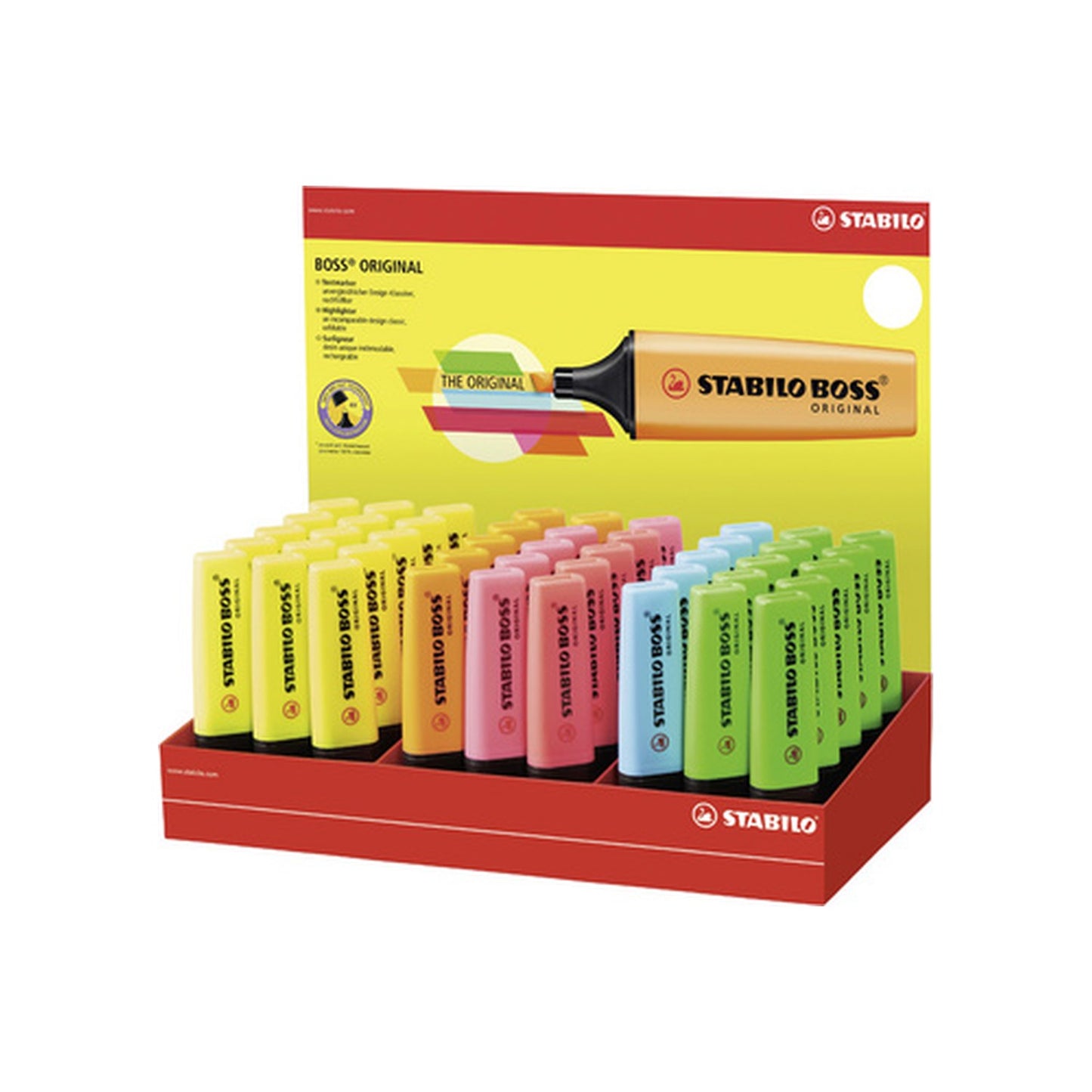 STABILO Surligneur BOSS ORIGINAL, présentoir en carton de 45