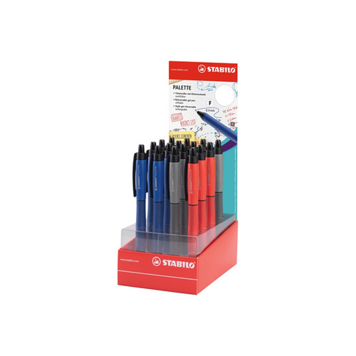 STABILO Stylo roller Palette, présentoir de comptoir de 16