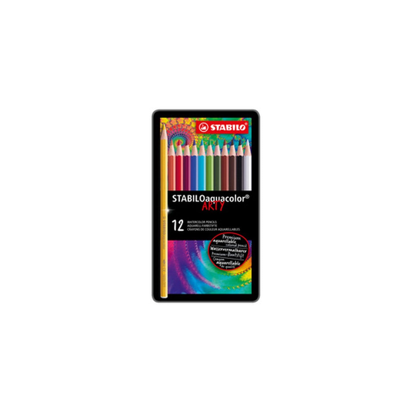 STABILO Crayon de couleur aquacolor "ARTY", étui métallique
