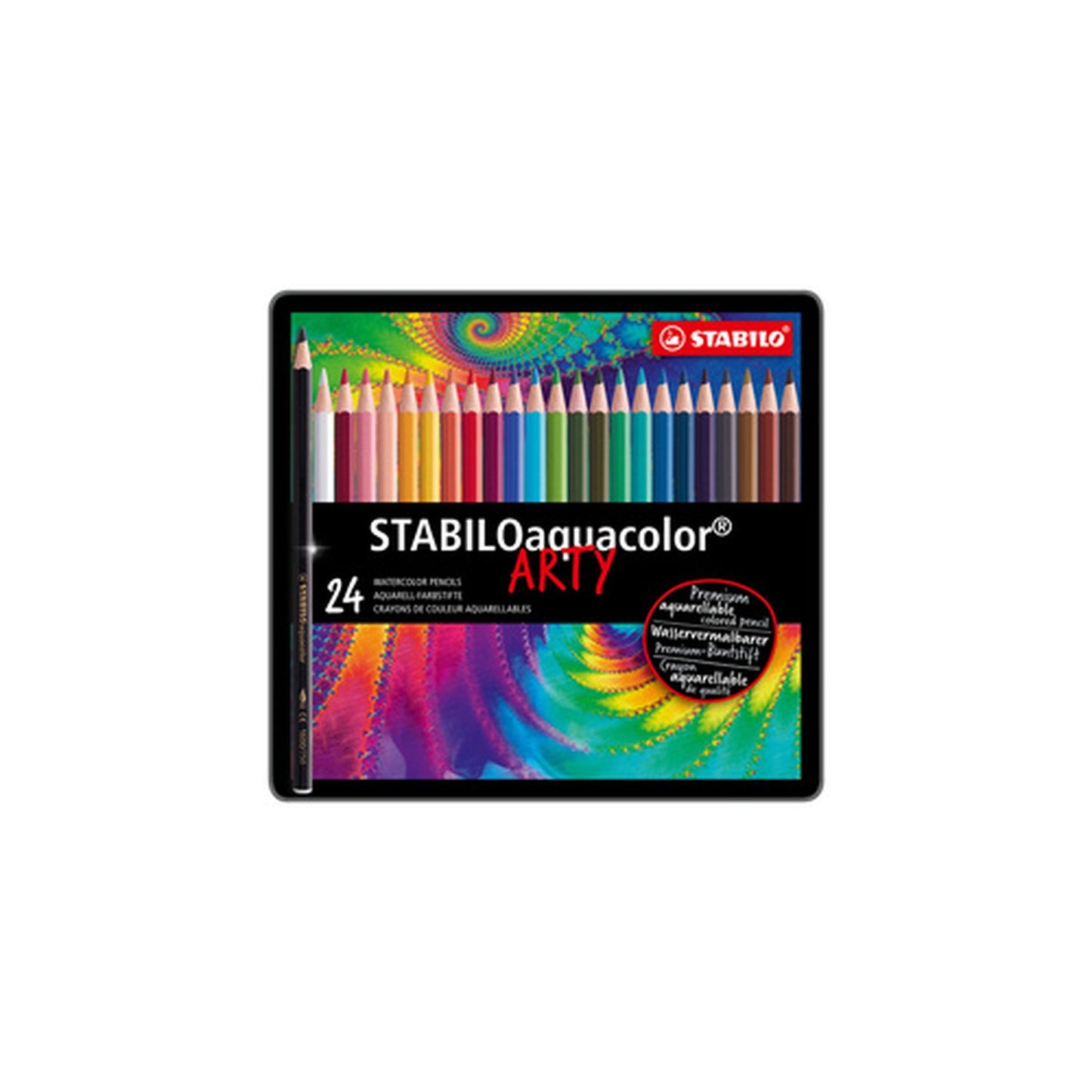 STABILO Crayon de couleur aquacolor "ARTY", étui métallique