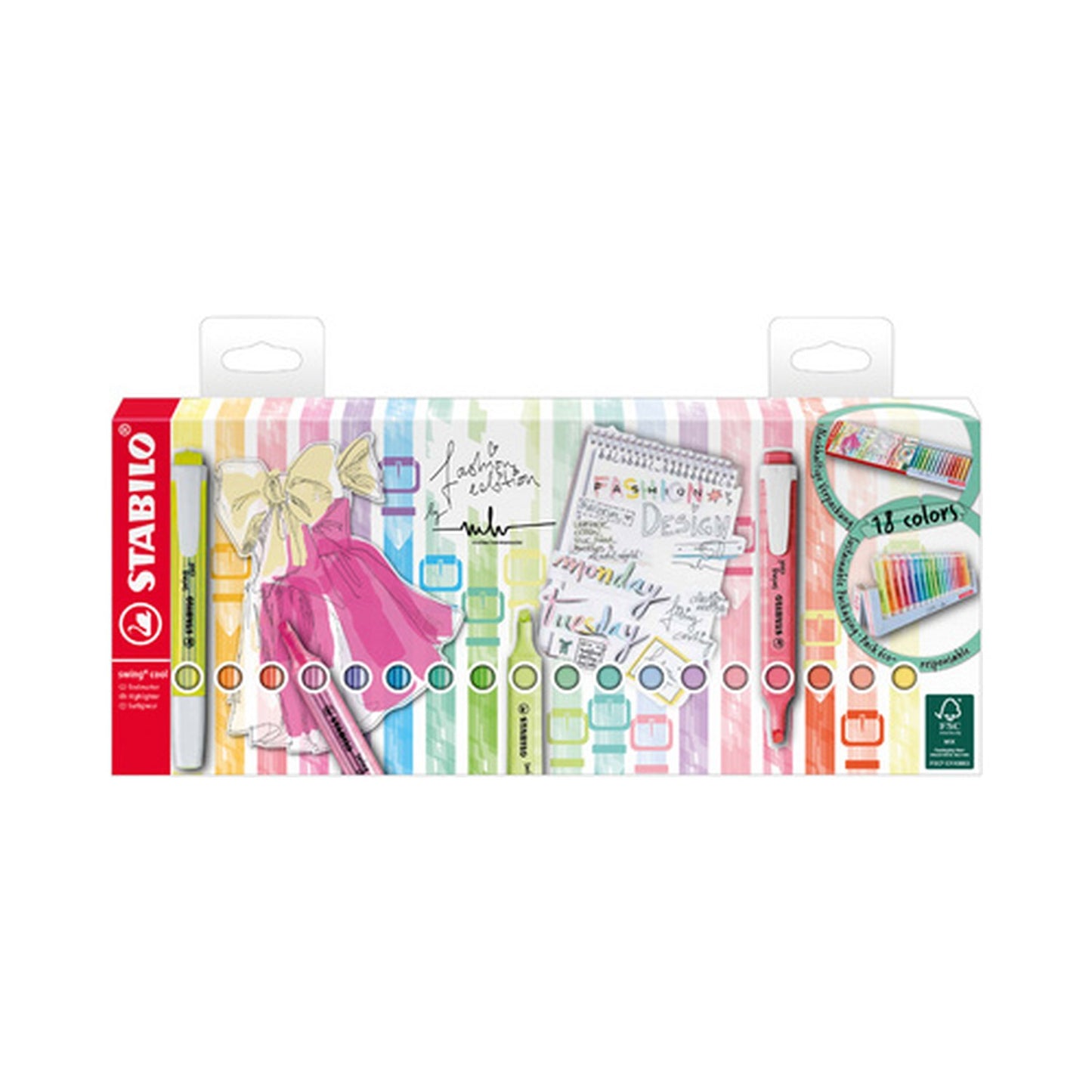 STABILO Surligneur swing cool, set de bureau de 18 pièces