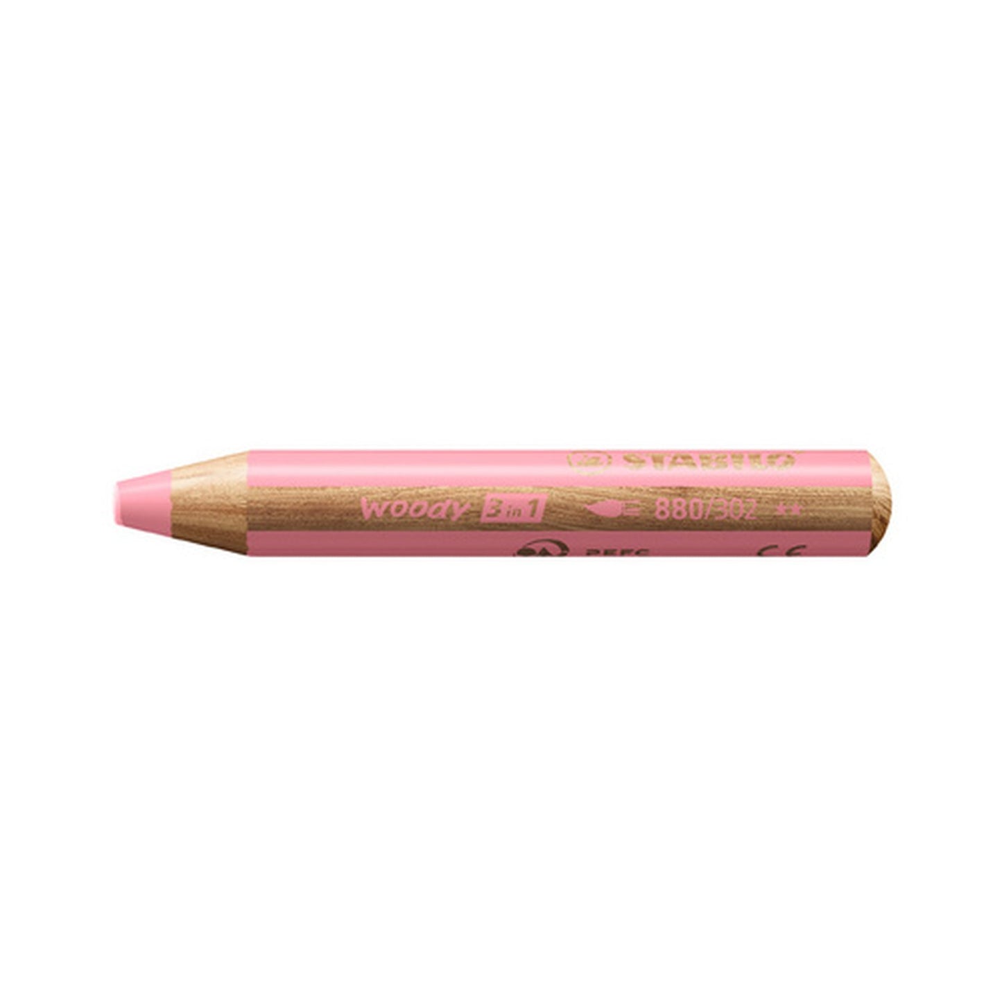 STABILO Crayon multi-talents woody 3en1, rond, rose pastel