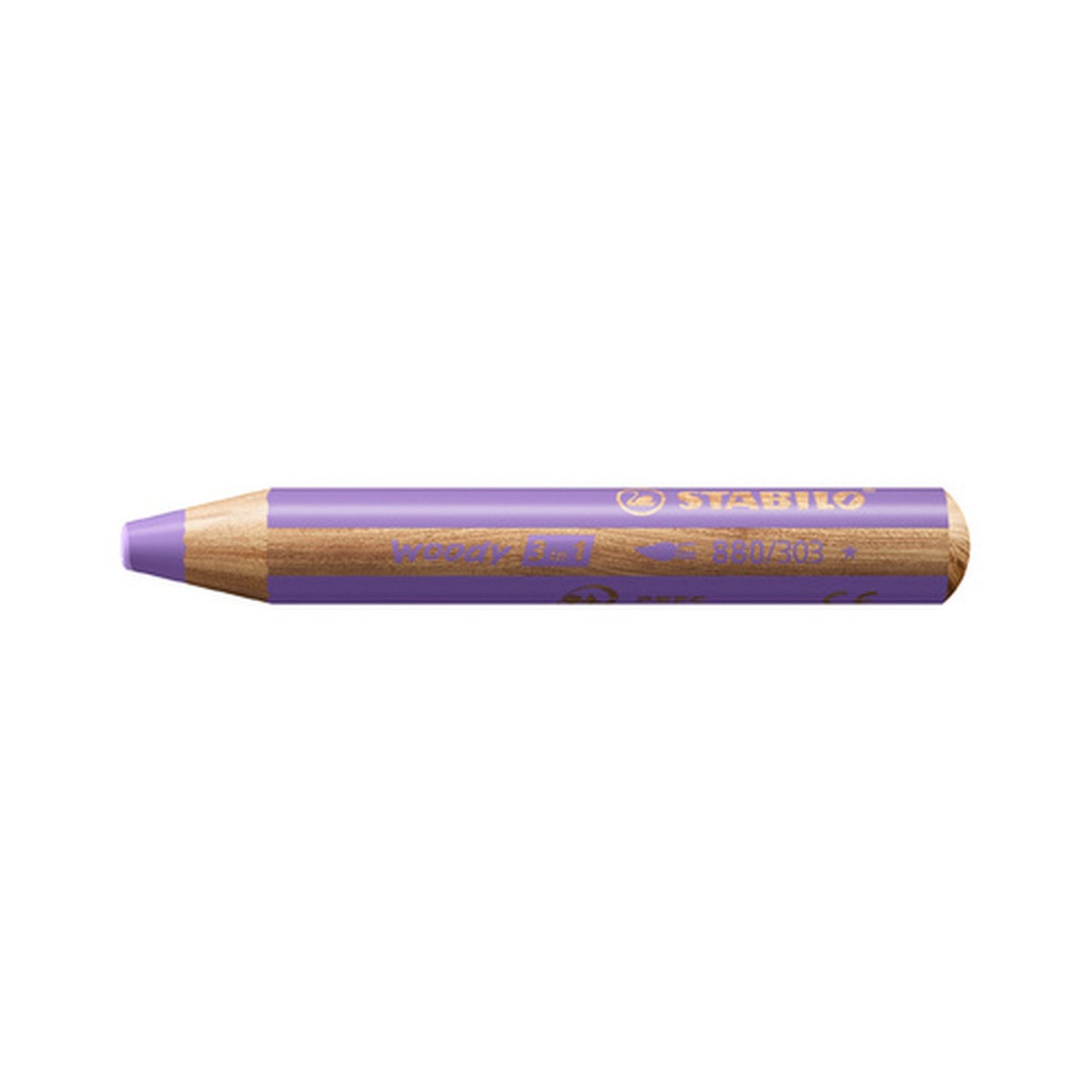 STABILO Crayon multi-talents woody 3en1, rond, mauve pastel
