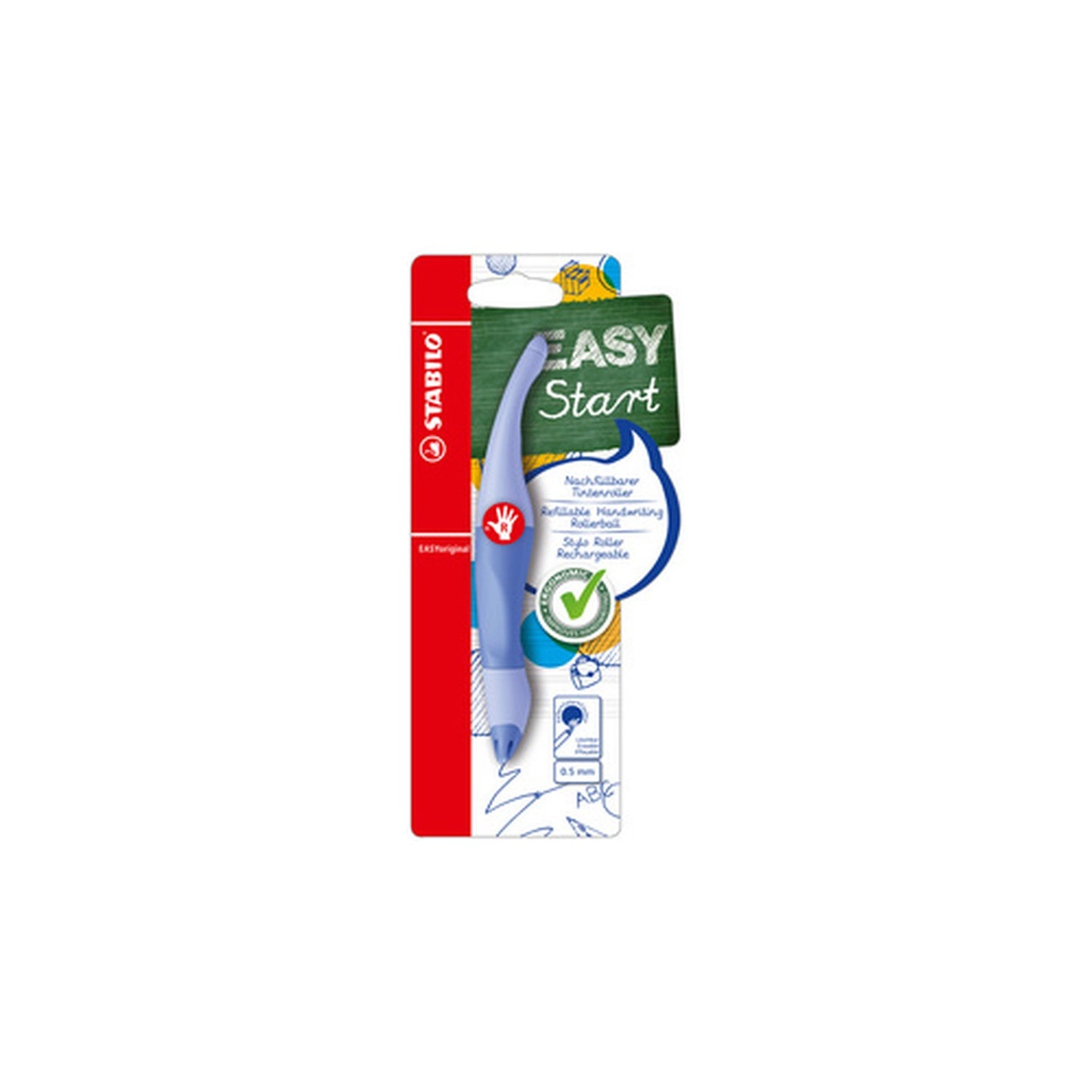 STABILO Stylo roller EASYoriginal, droitiers, nuage de bleu