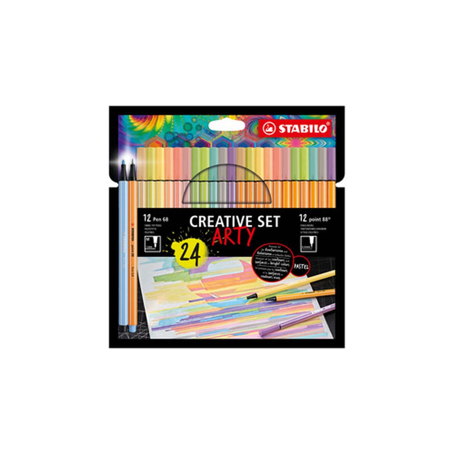 STABILO Set créatif point 88/Pen 68 ARTY, étui carton de 24