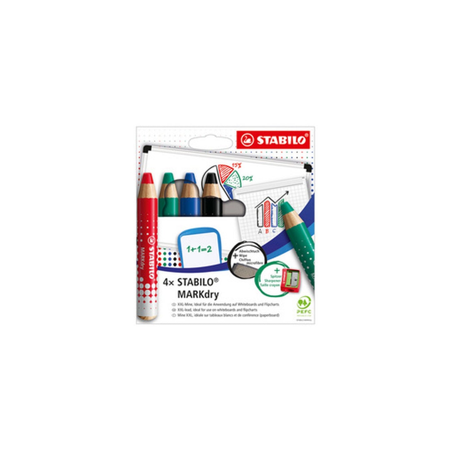 STABILO Crayon marqueur MARKdry, étui de 4