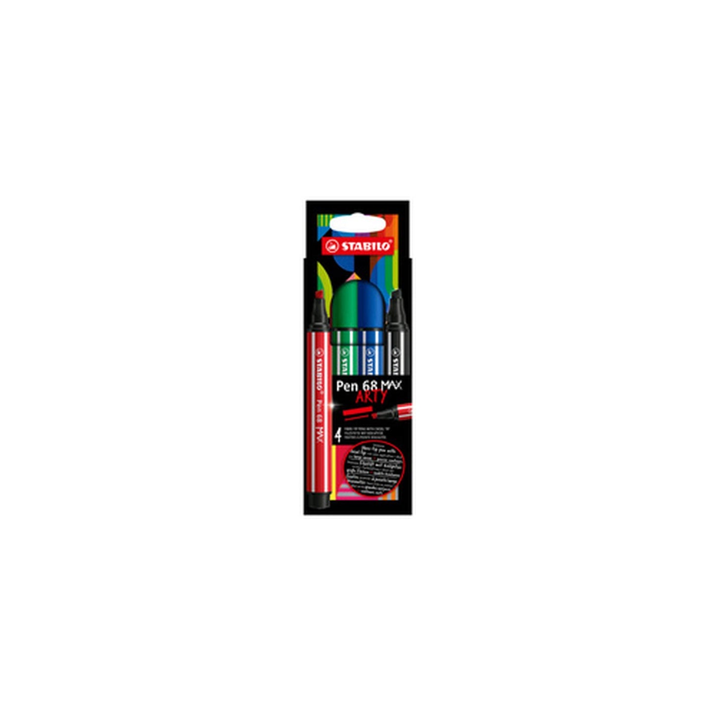 STABILO Feutre Pen 68 MAX, étui de 4 ARTY