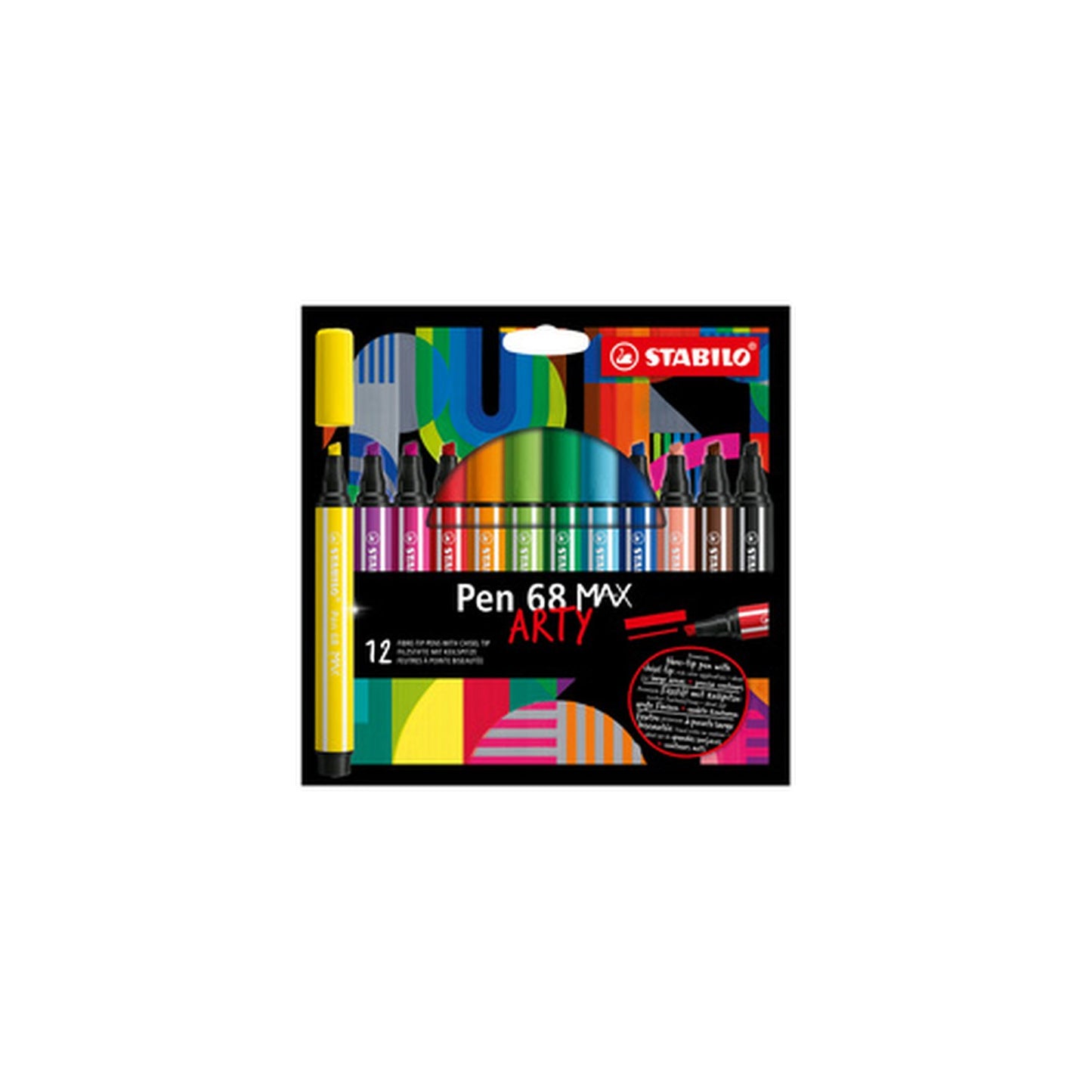STABILO Feutre Pen 68 MAX, étui de 12 ARTY