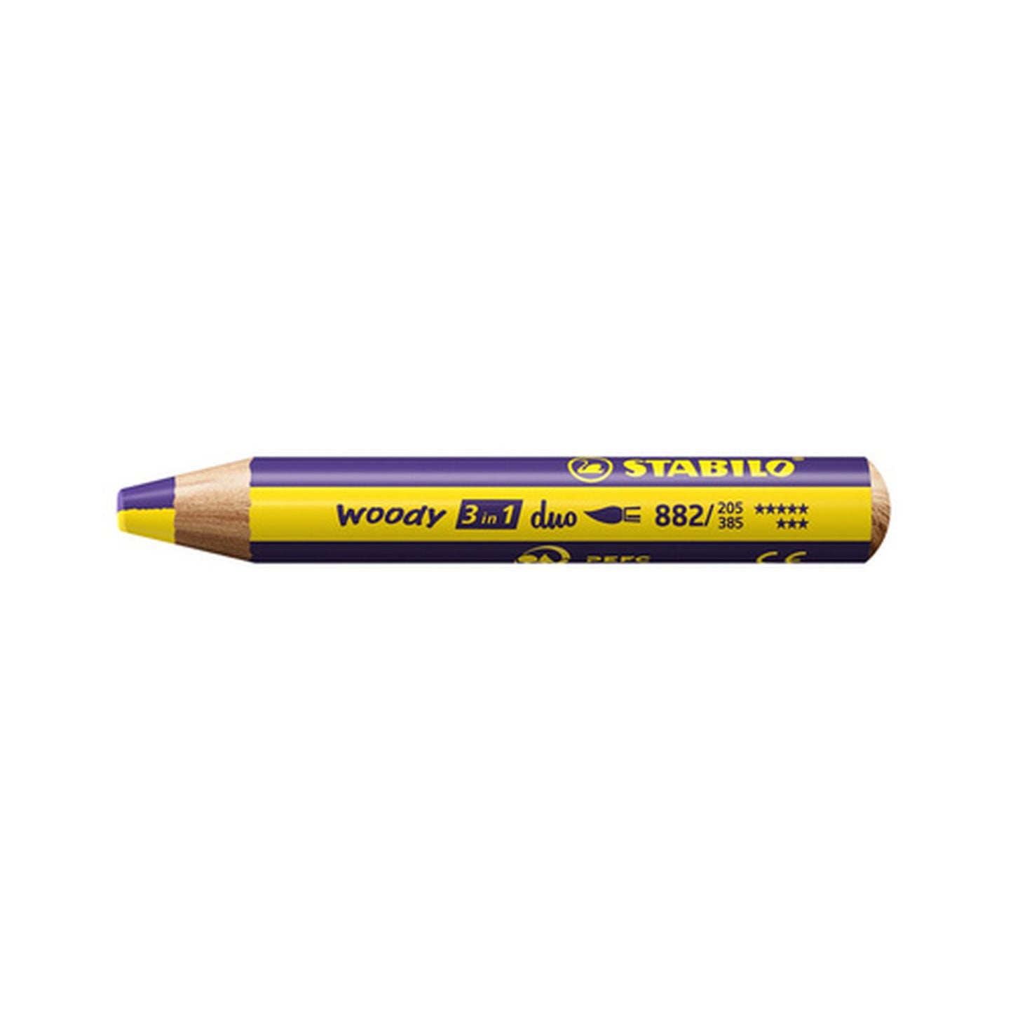 STABILO Crayon multi-talents woody 3en1 duo, jaune/violet