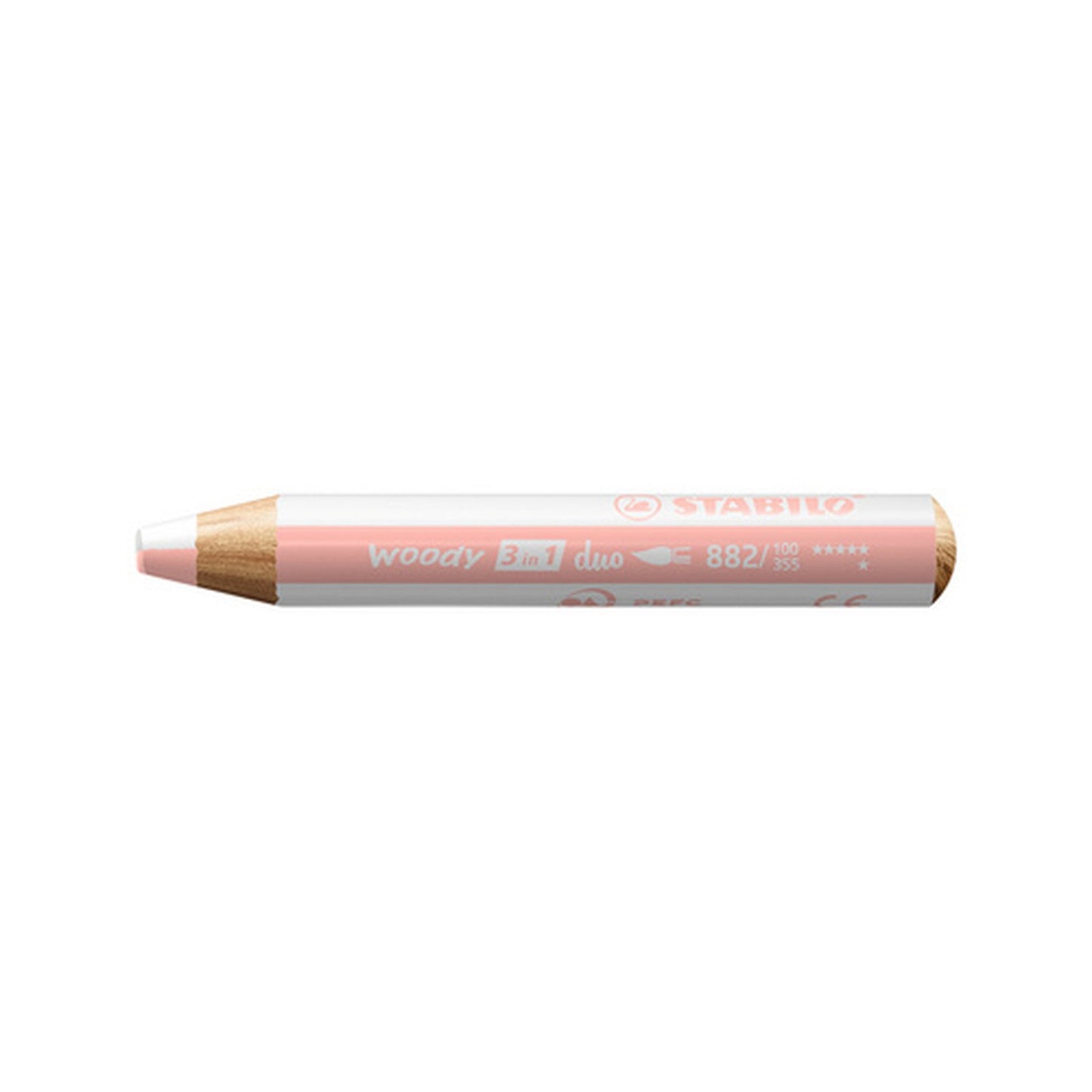STABILO Crayon multi-talents woody 3en1 duo, blanc/abricot