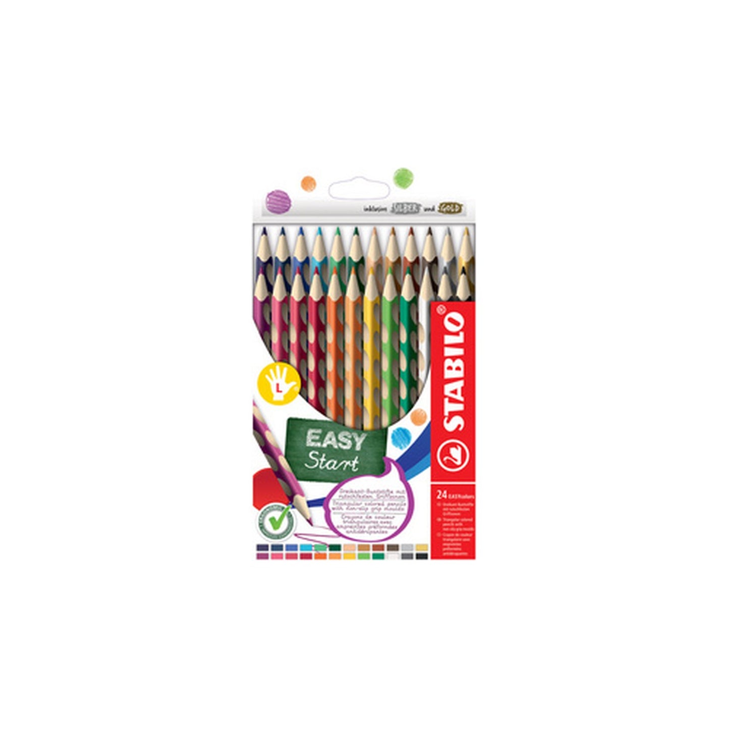 STABILO Crayon de couleur EASYcolors L, étui de 24