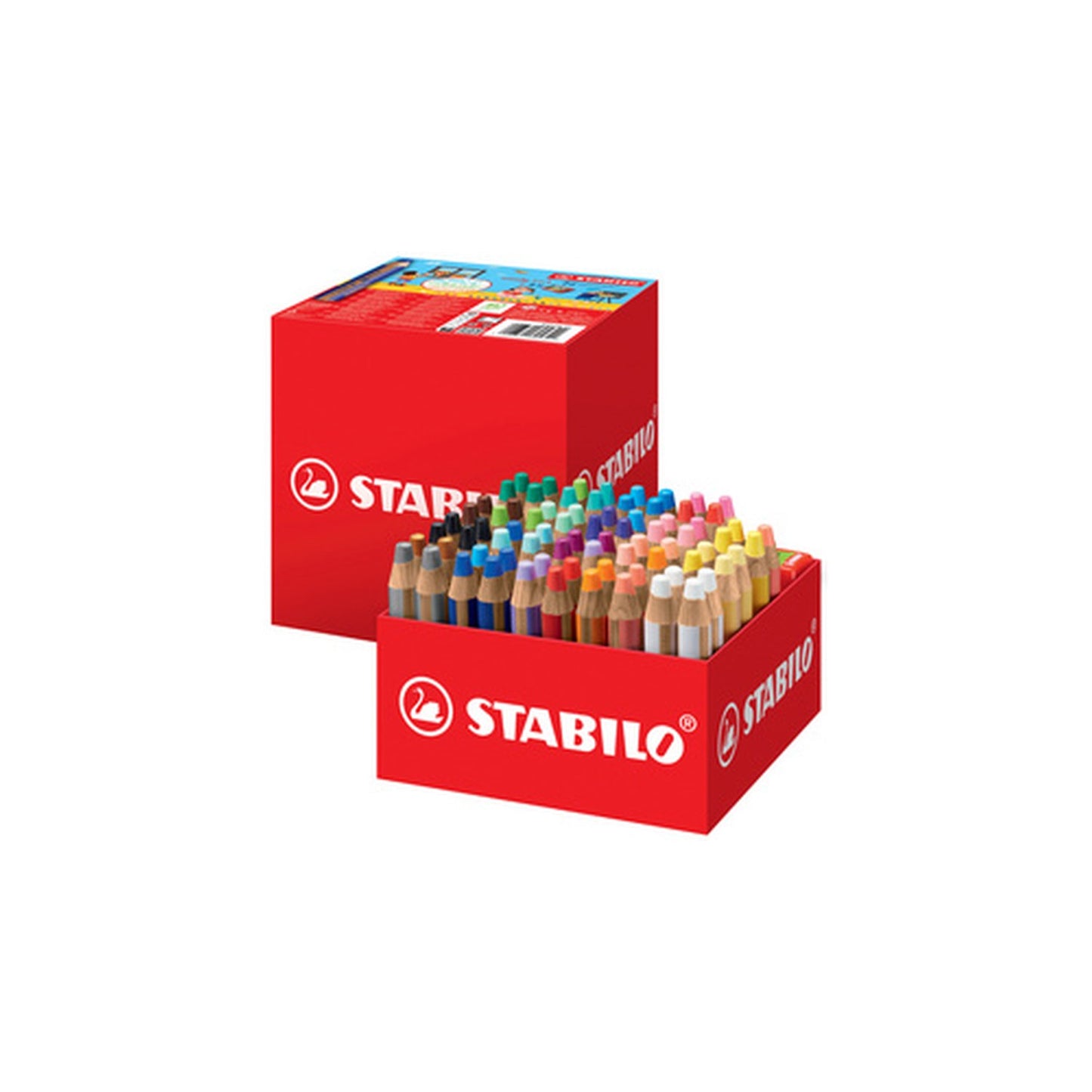 STABILO Crayon multitalent woody 3 en 1, pack écolier de 76