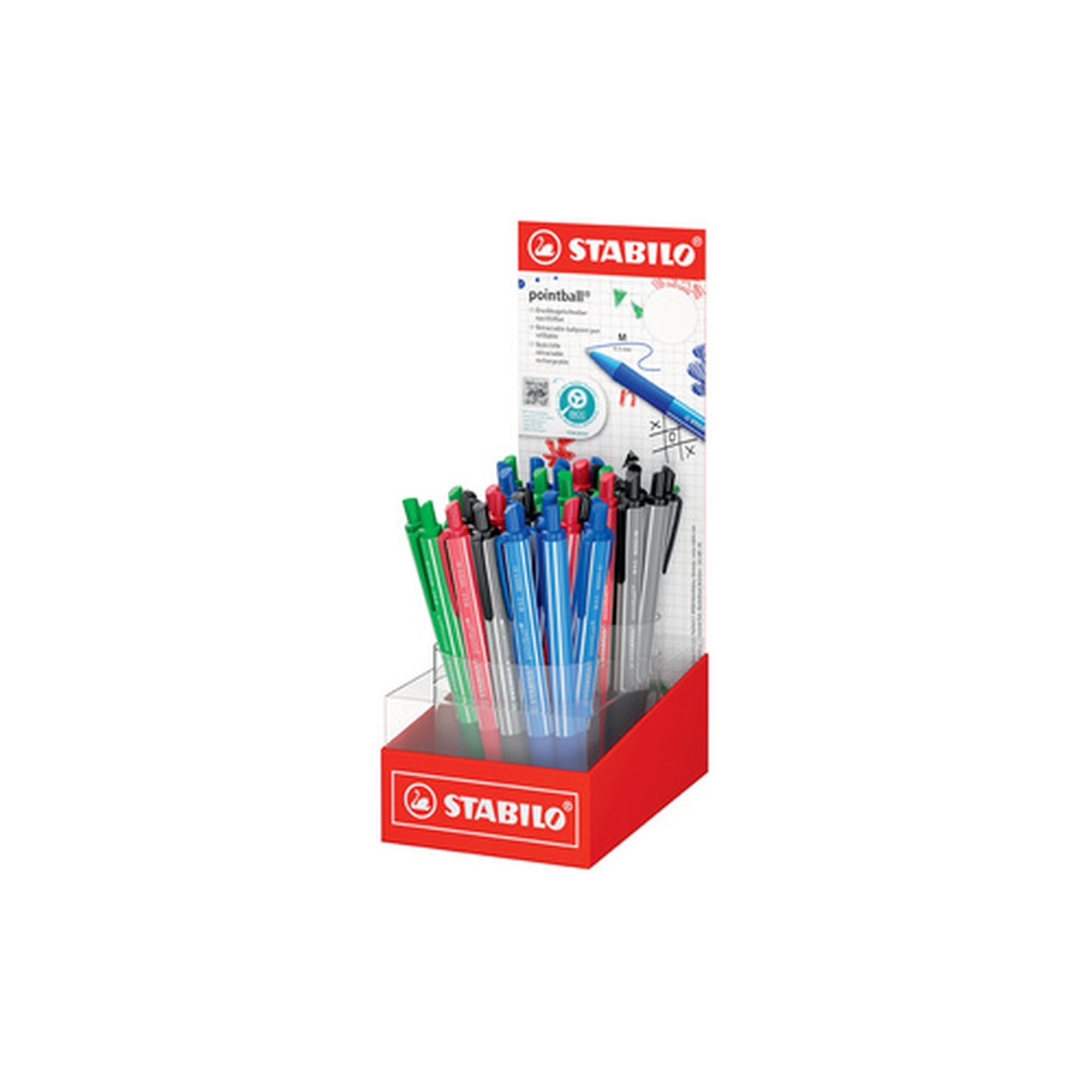 STABILO Stylo bille pointball colorful, présentoir de 38