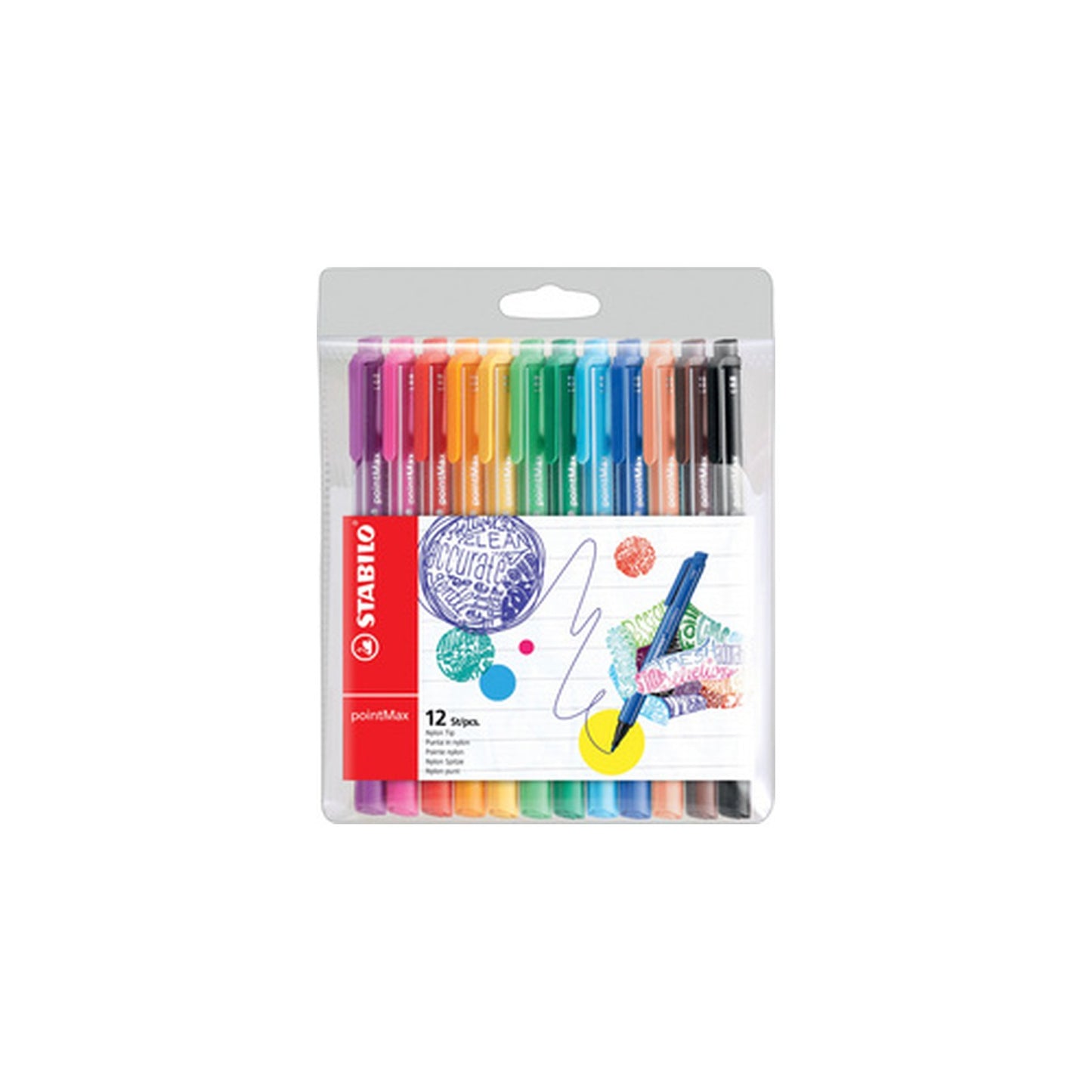 STABILO Stylo-feutre pointMax, étui en plastique de 12