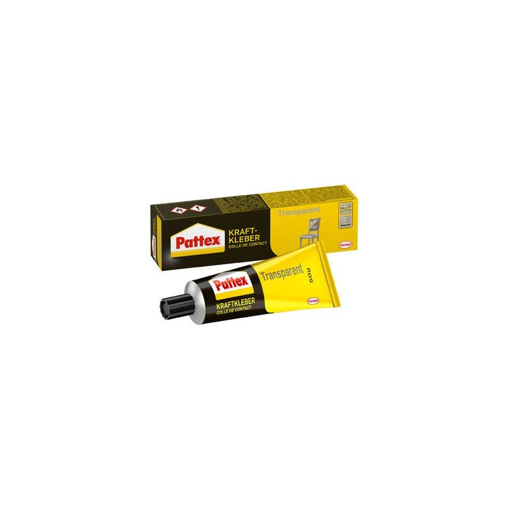 Pattex Colle de contact, transparente, avec solvant, tube de