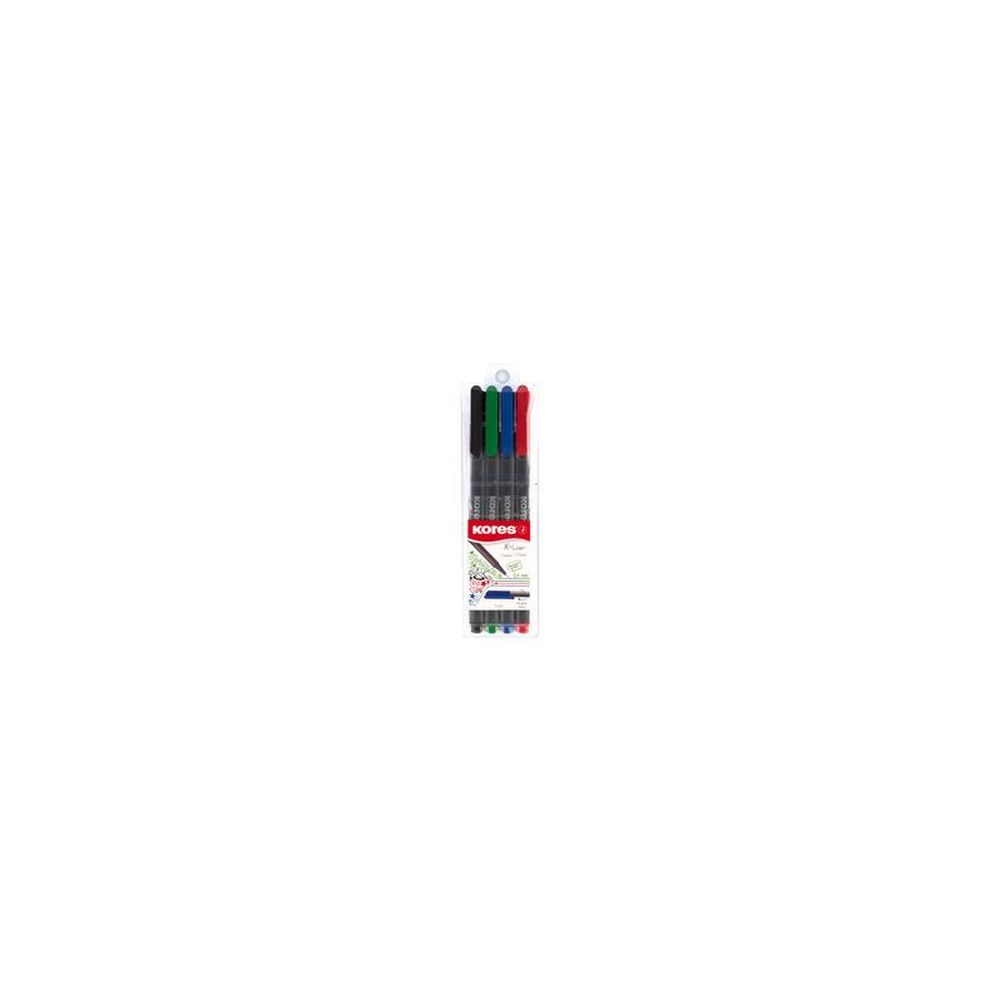 Kores Feutre fineliner "K-Liner", tracé: 0,4 mm, étui de 4