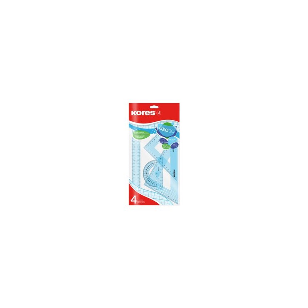 Kores Kit de géometrie GEO15, 4 pièces, assorti