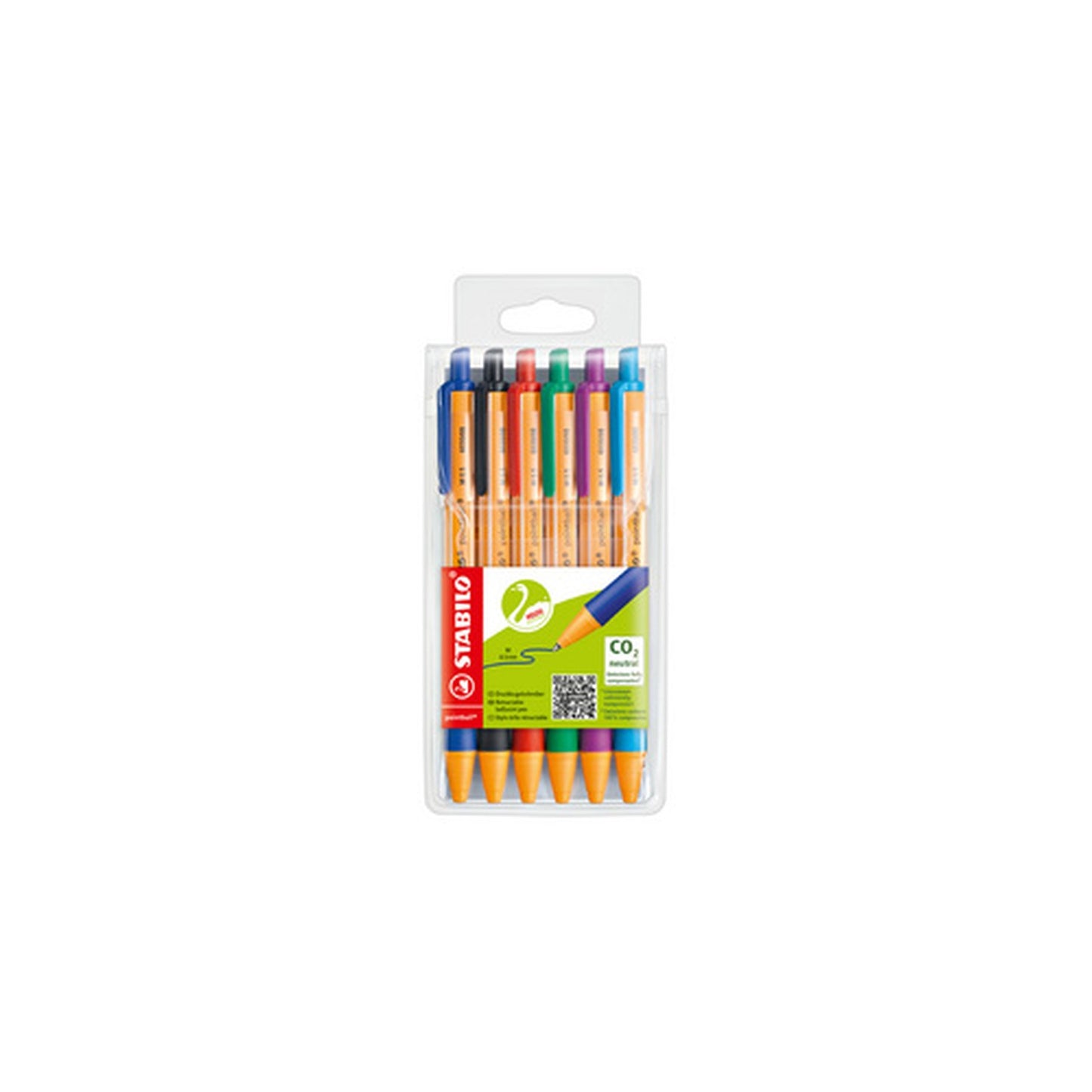 STABILO Stylo à bille rétractable pointball, étui plastique