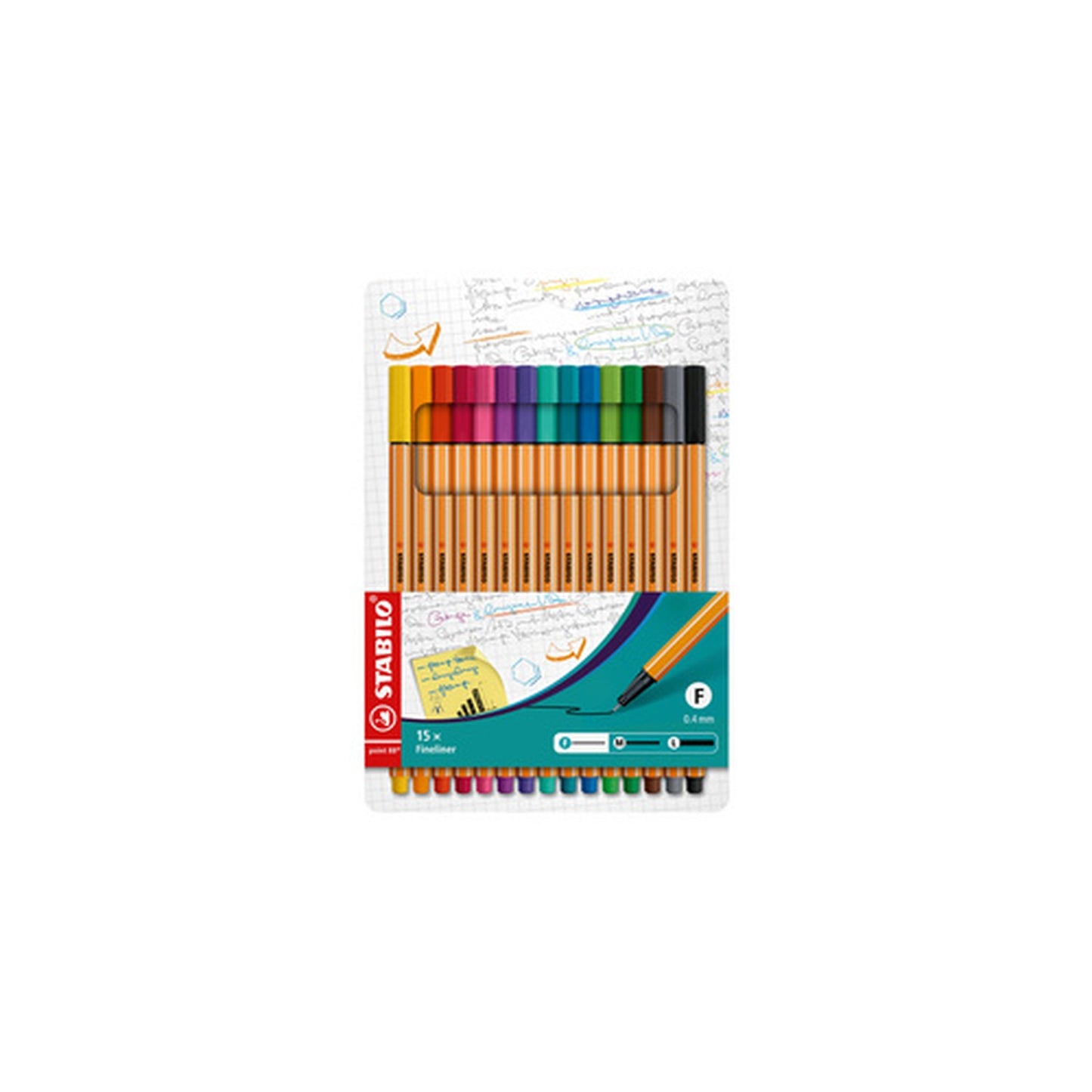 STABILO Feutre à pointe fine point 88, étui carton de 15