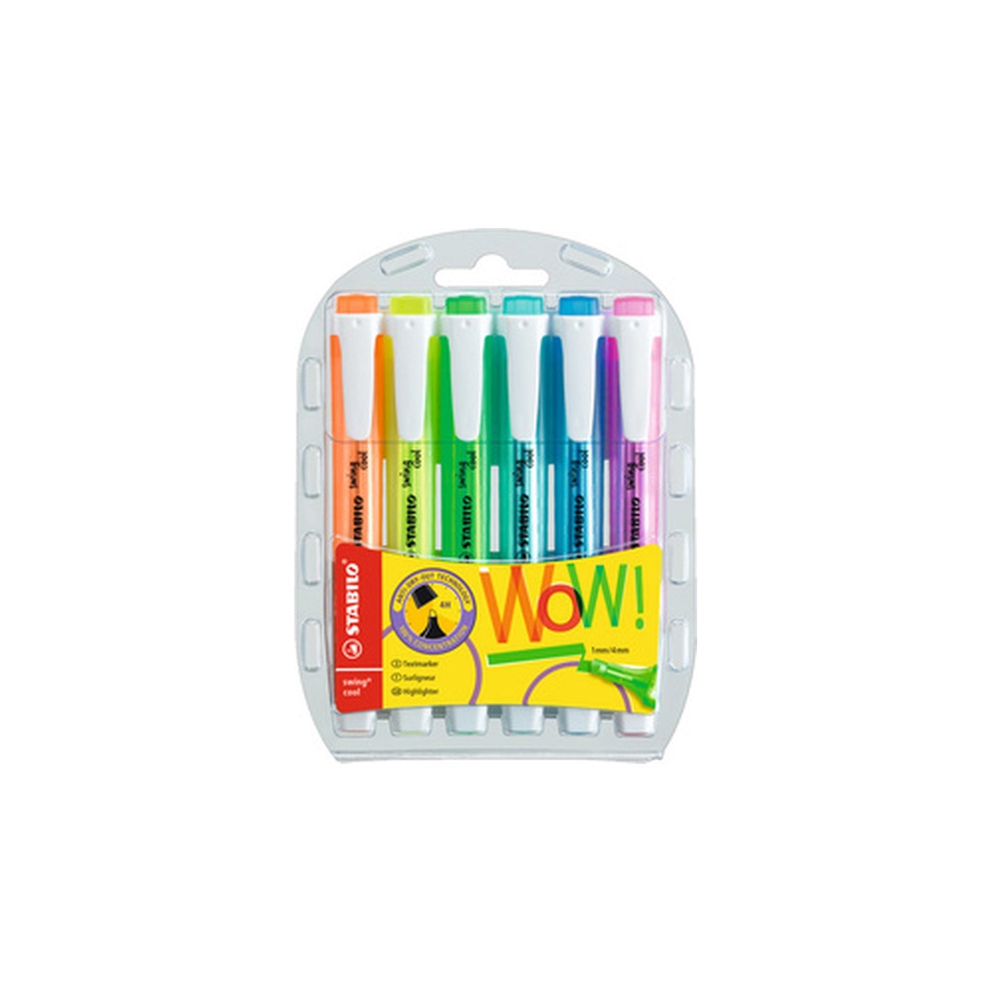 STABILO Surligneur swing cool, étui PET de 6