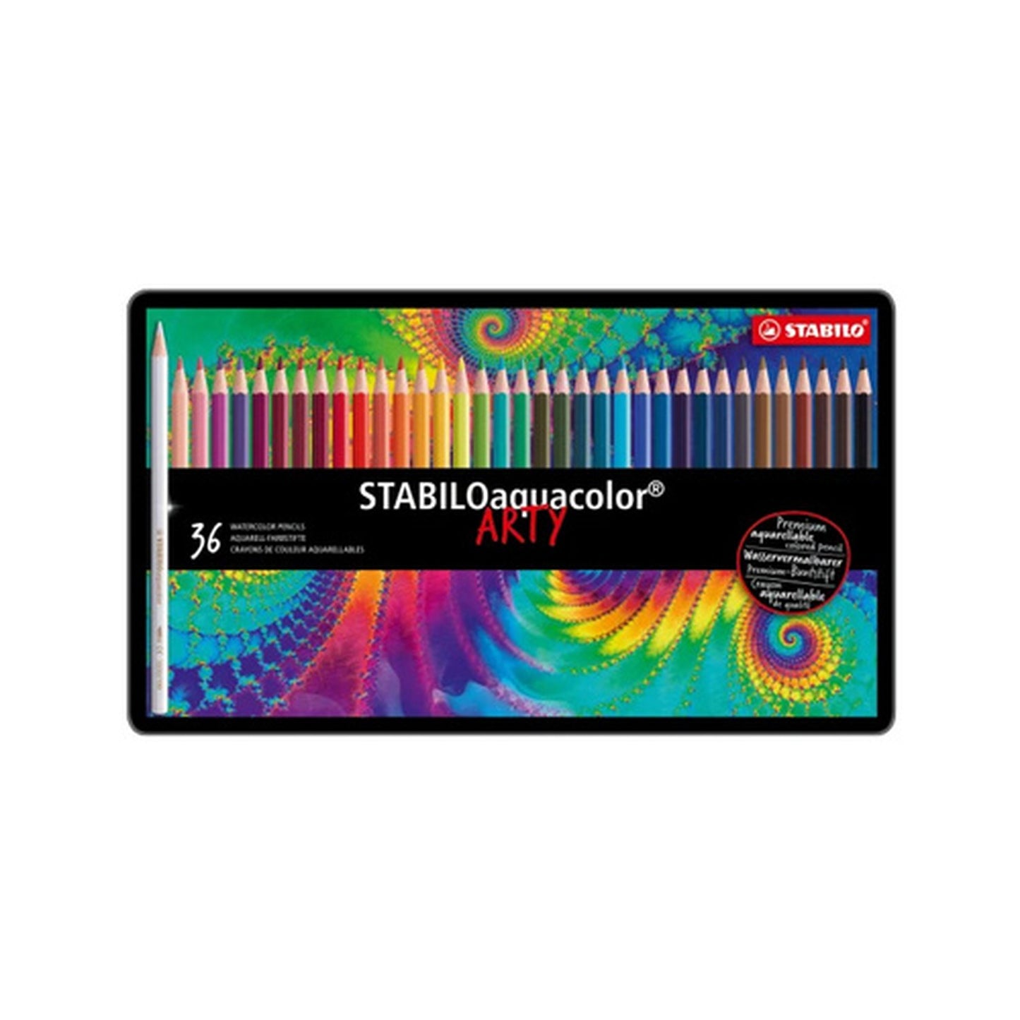 STABILO Crayon de couleur aquacolor "ARTY", étui métallique