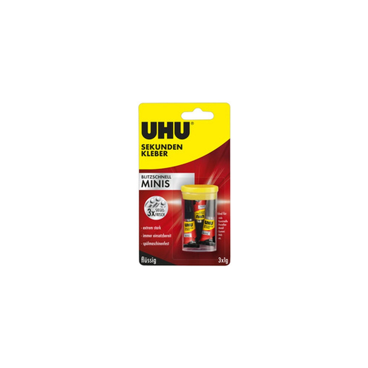 UHU Colle instantanée blitzschnell MINIS, 3 tubes de 1 g