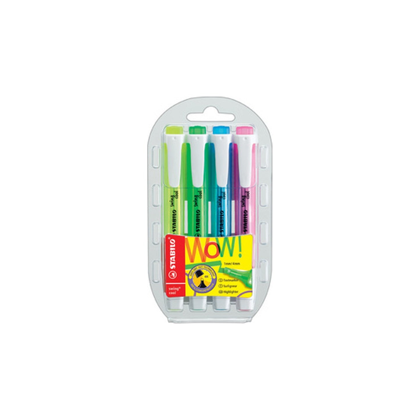 STABILO Surligneur swing cool, étui PET de 4