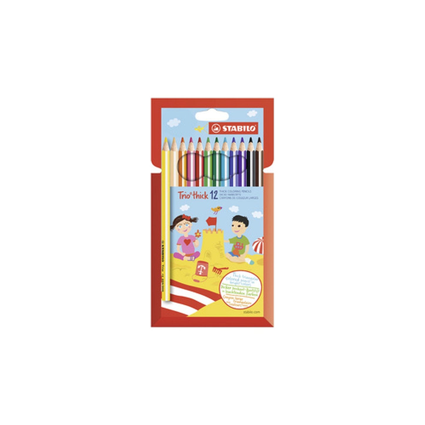 STABILO Crayon de couleur Trio long, corps large, étui de 12