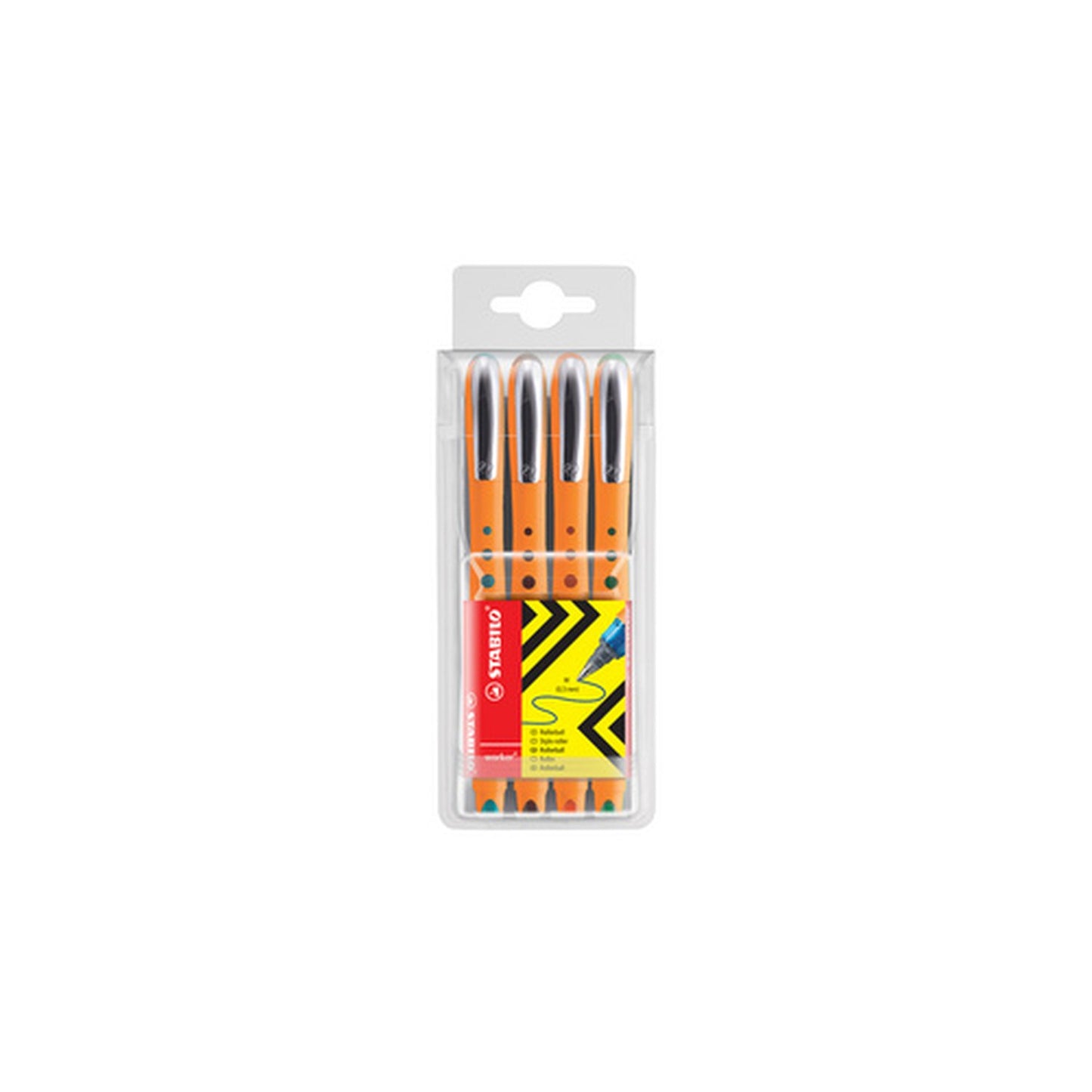 STABILO Stylo roller worker medium, étui de 4