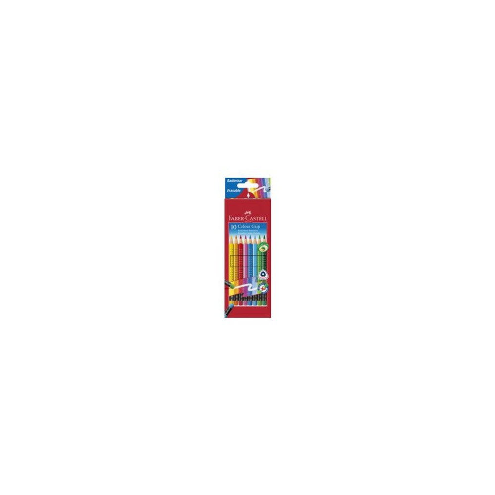 FABER-CASTELL Crayons de couleur gommable avec grip, étui