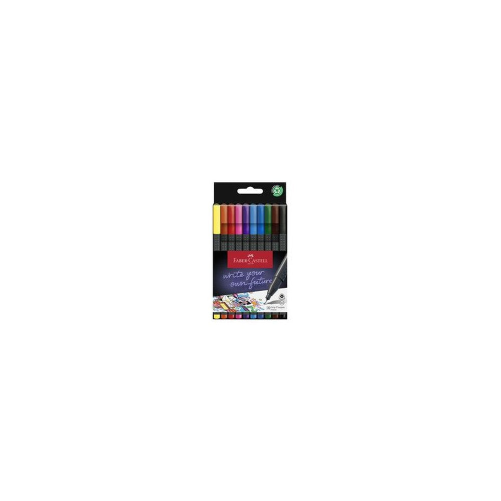 FABER-CASTELL Feutre pointe fine GRIP FINEPEN, étui de 10