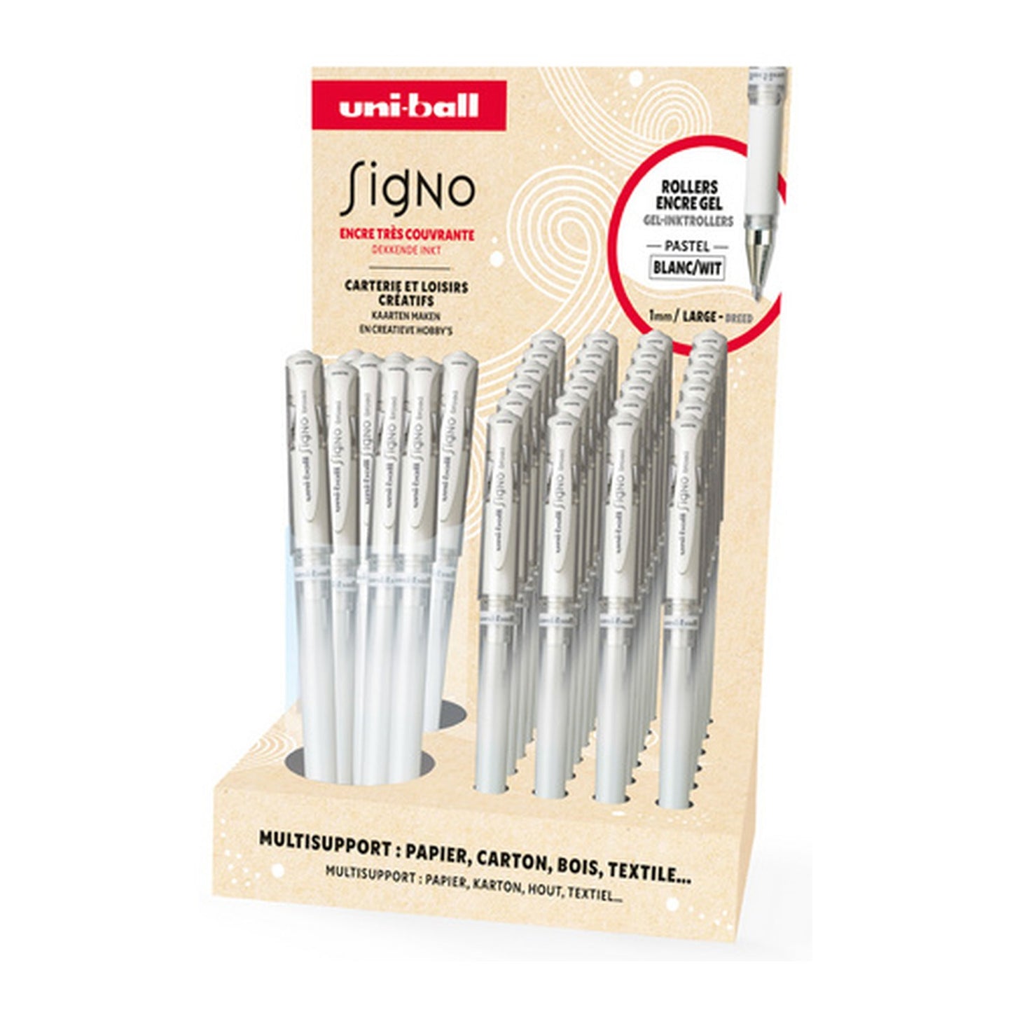 uni-ball Stylo roller encre gel SIGNO UM153, par 36, blanc x36