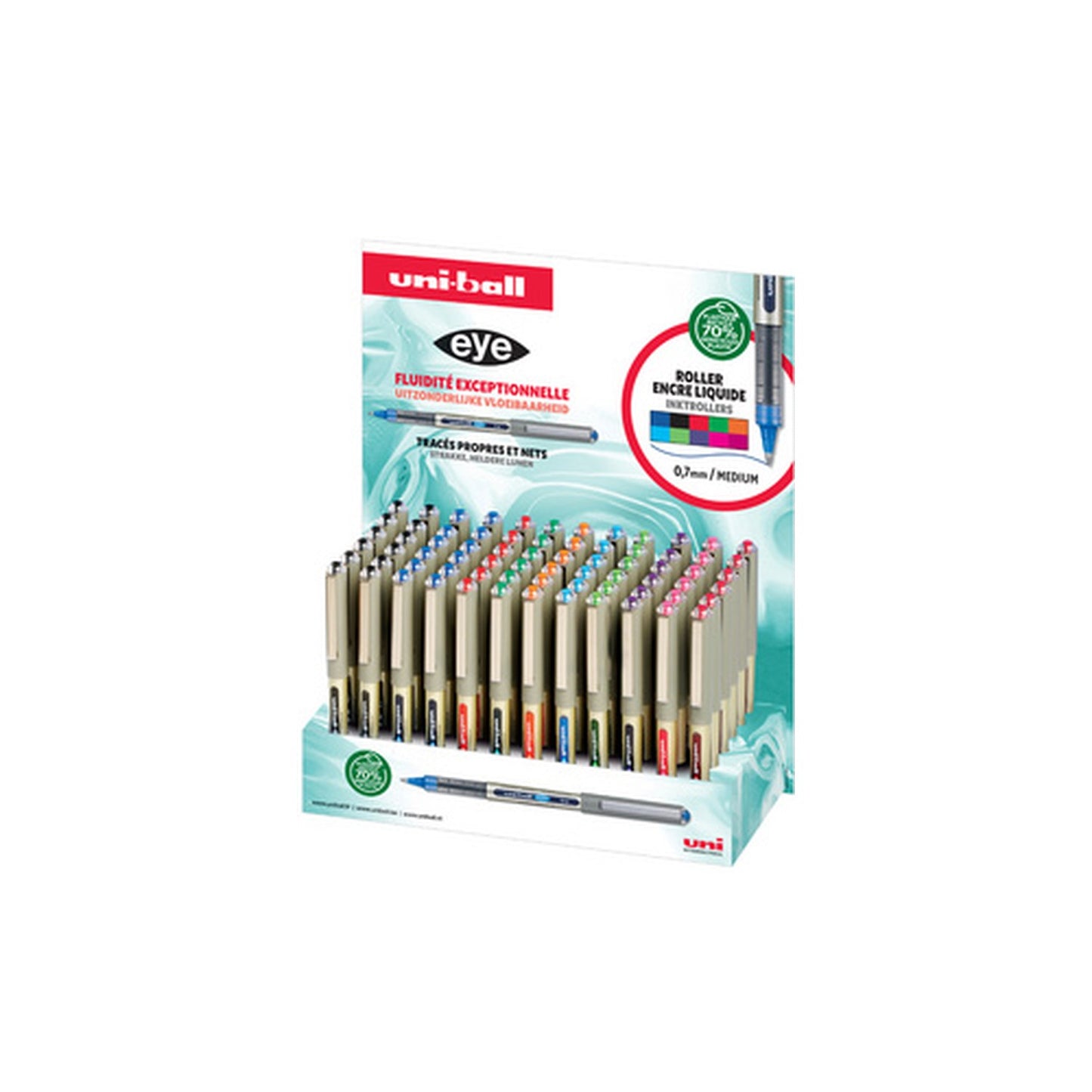 uni-ball Stylo roller eye fine UB157E, présentoir de 120