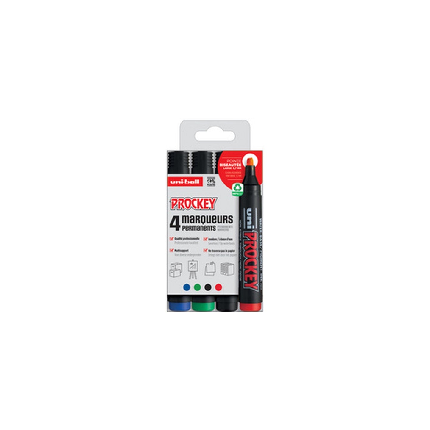 uni-ball Marqueur permanent PROCKEY PM126/4 PF, set de 4