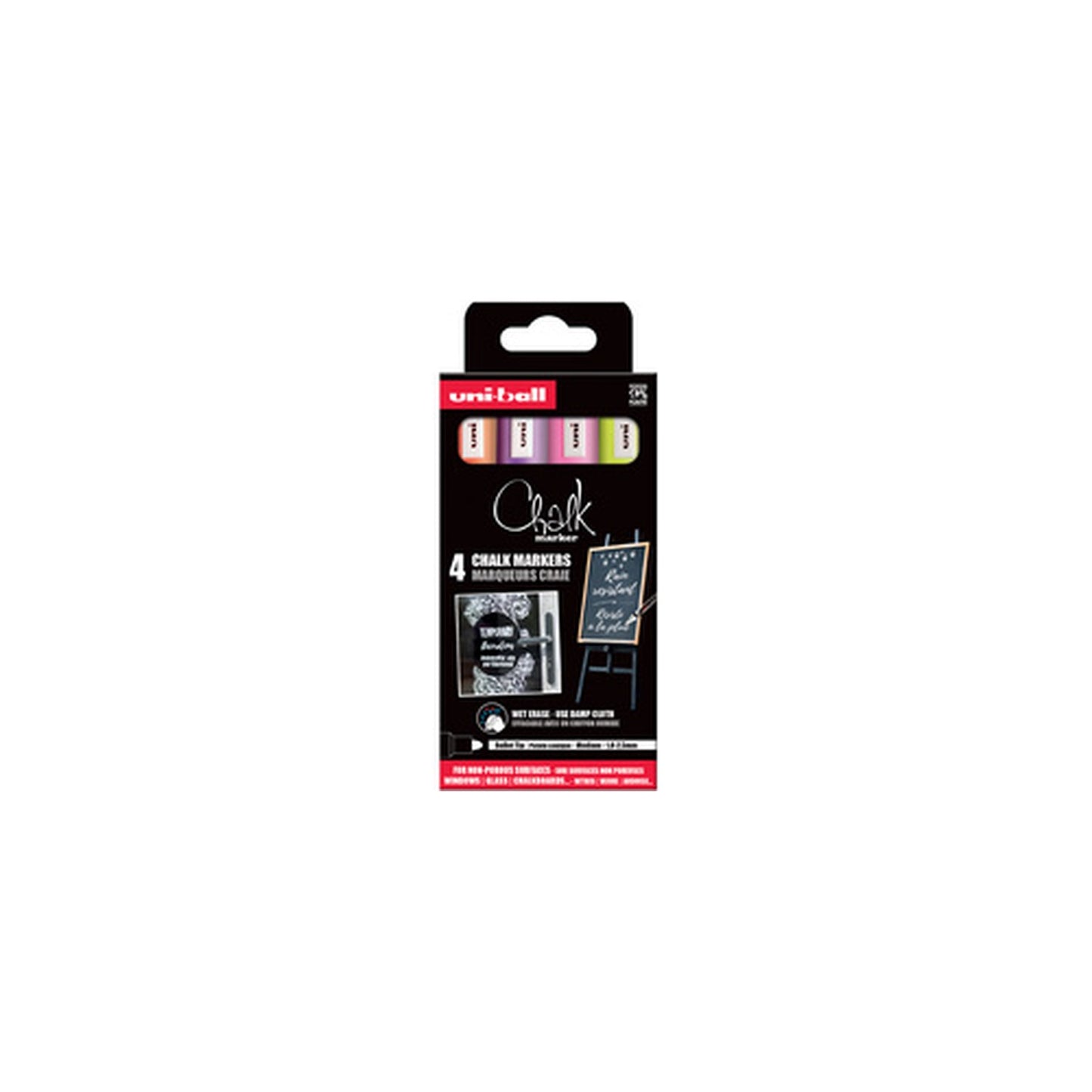 uni-ball Marqueur craie Chalk marker PWE5M/4 PF, étui de 4