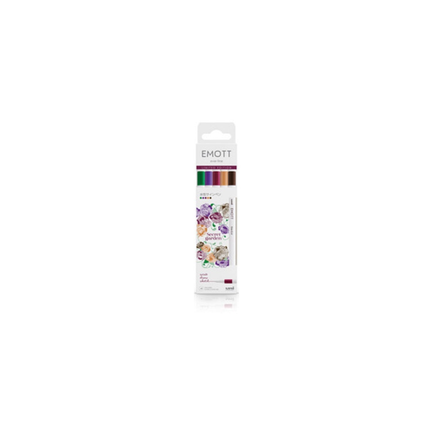 uni-ball Feutres EMOTT, set de 5 "Secret Garden"