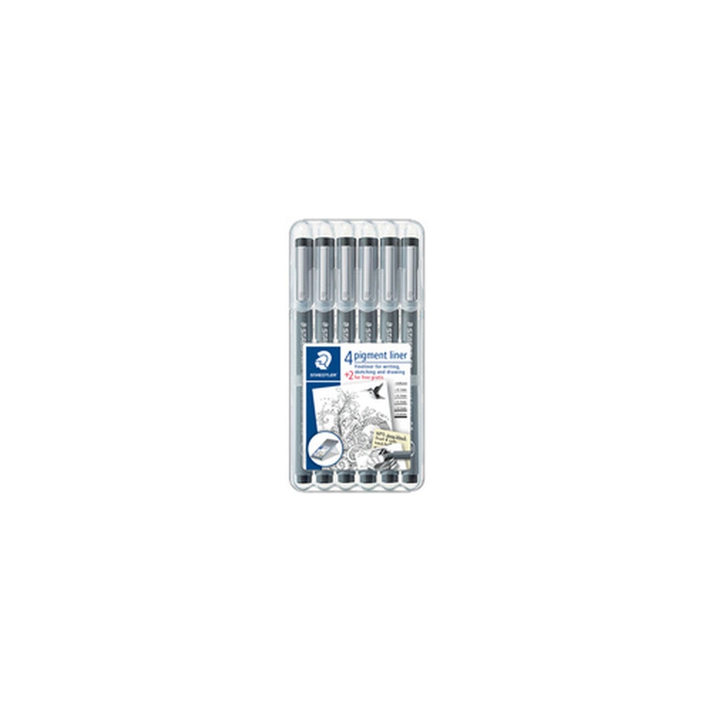 STAEDTLER Feutre à pigment, étui de 4+2 GRATUIT, noir