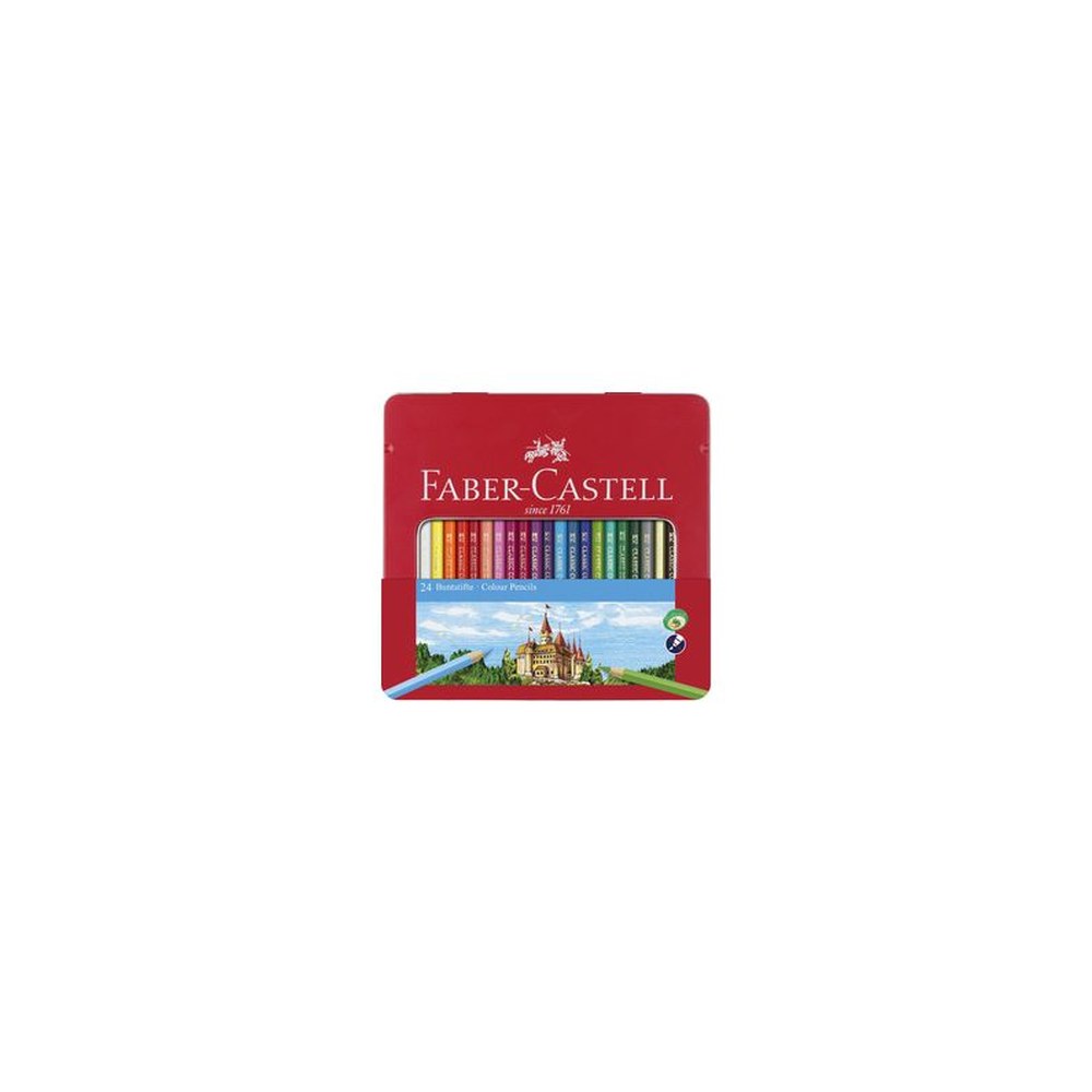 FABER-CASTELL Crayons de couleur CASTLE, étui métal de 24