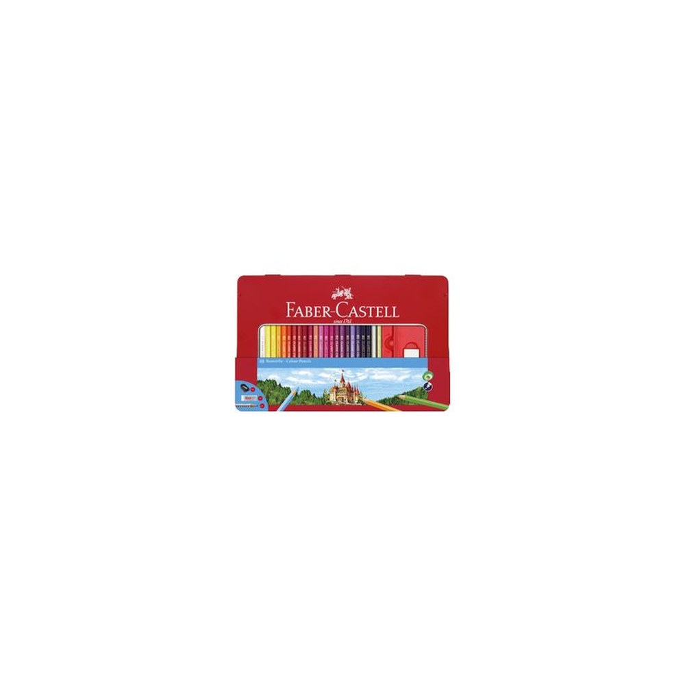 FABER-CASTELL Crayons de couleurs CASTLE, étui métal de 48