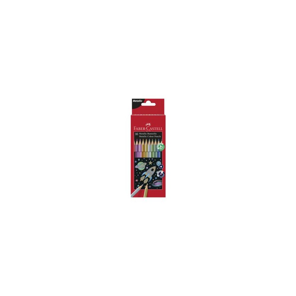 FABER-CASTELL Crayons de couleur hexagonaux métallique, étui