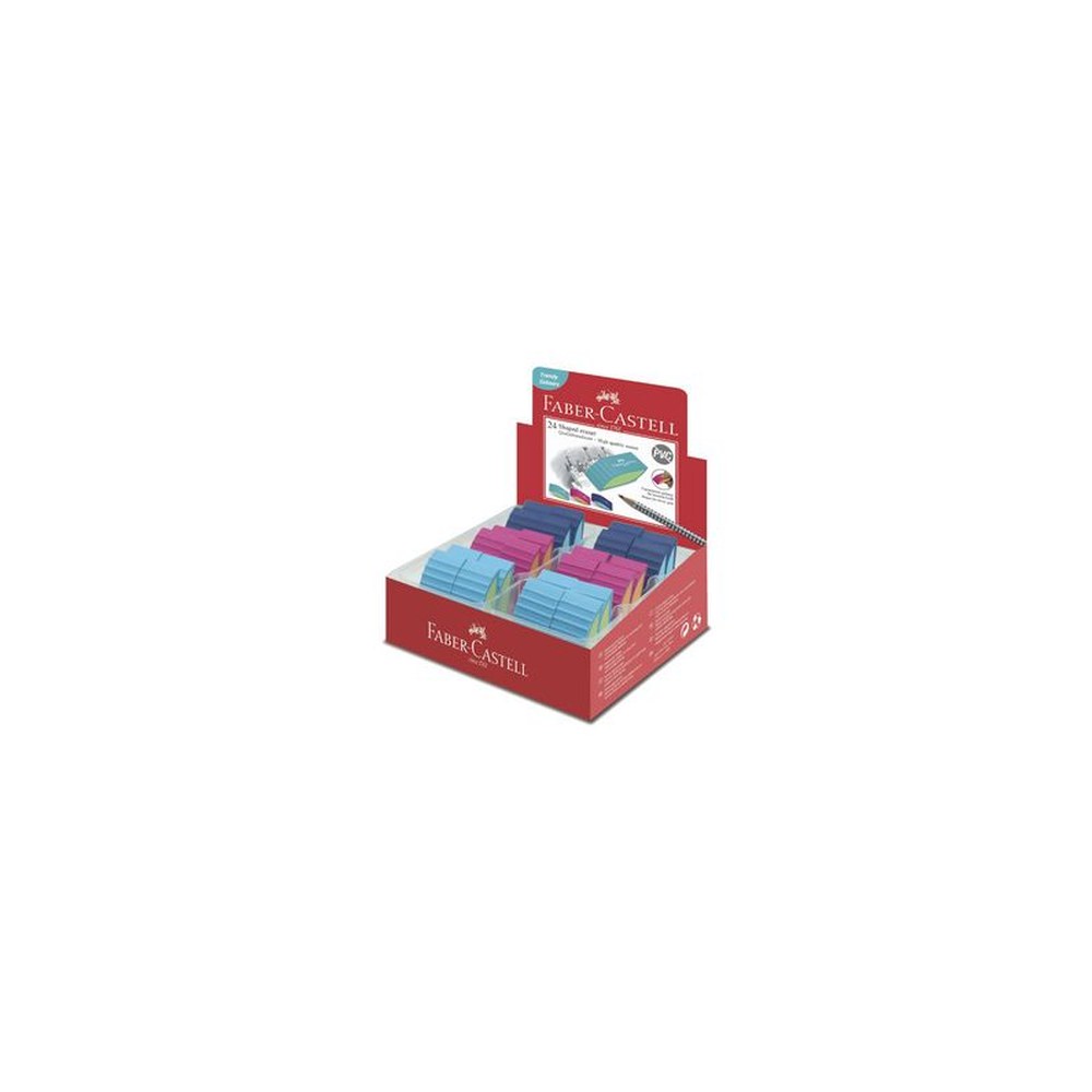 FABER-CASTELL Gomme plastique BICOLOR, assorti x24