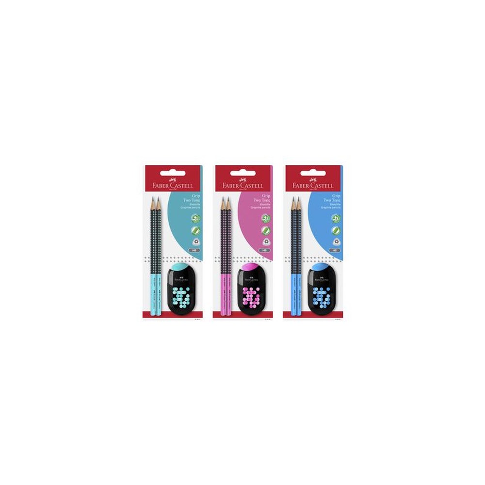 FABER-CASTELL Kit d'écriture GRIP TWO TONE, carte blister
