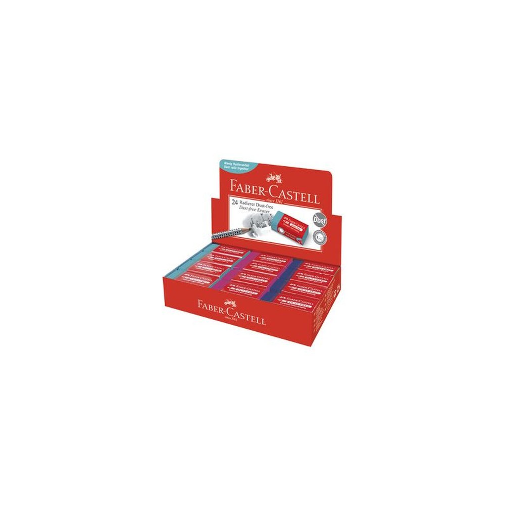 FABER-CASTELL Gomme en plastique DUST-FREE, en présentoir x24