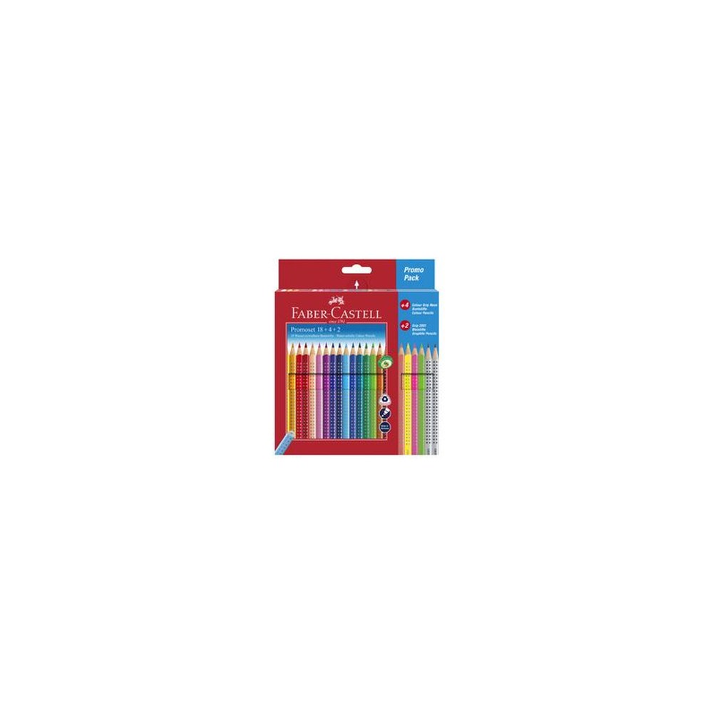 FABER-CASTELL Crayon couleur triangle ColourGRIP, étui promo