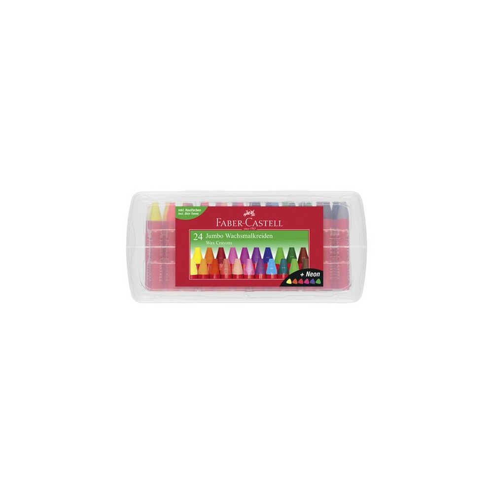 FABER-CASTELL Craies triangulaires à la cire Jumbo, étui 24