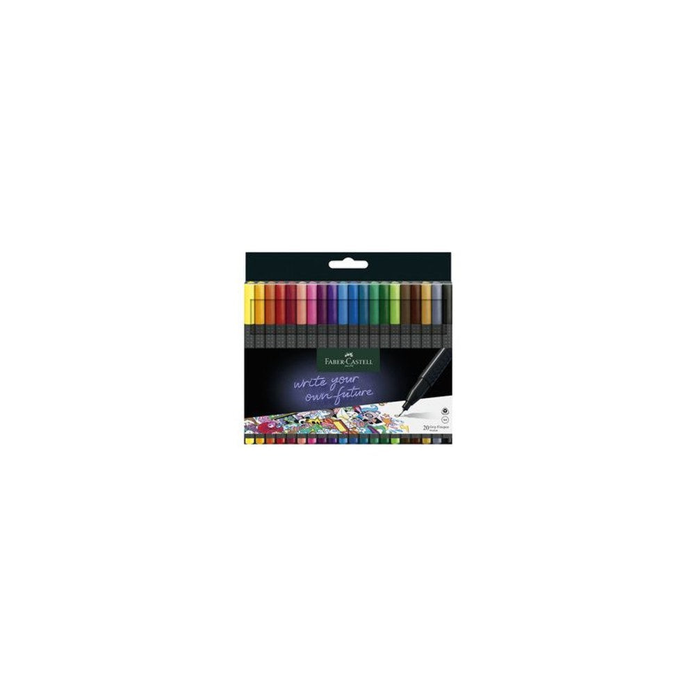 FABER-CASTELL Feutre pointe fine GRIP FINEPEN, étui de 20