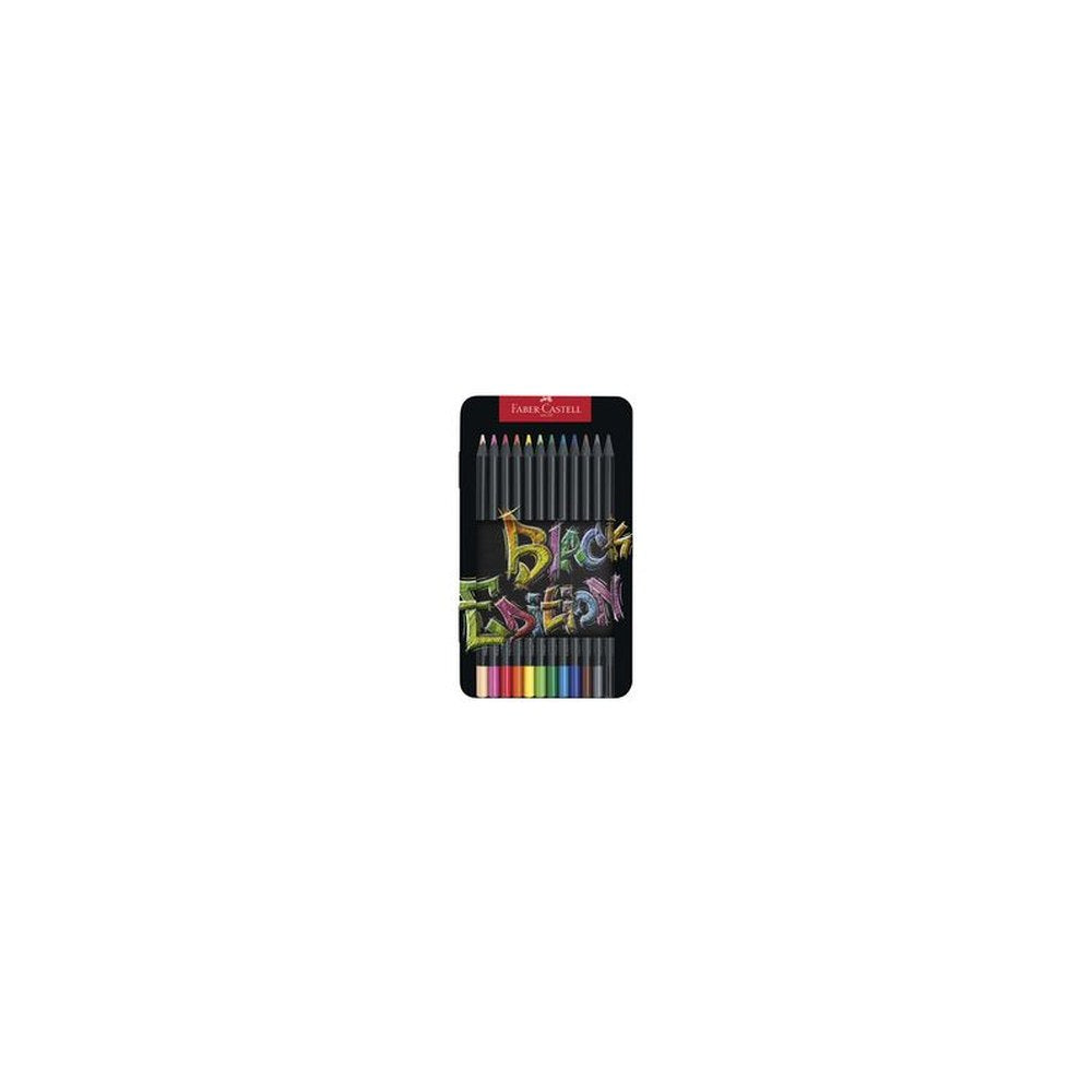 FABER-CASTELL Crayon de couleur Black Edition, étui de 12