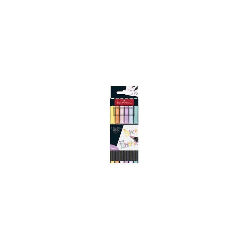 FABER-CASTELL Feutre Black Edition pastel, étui de 6