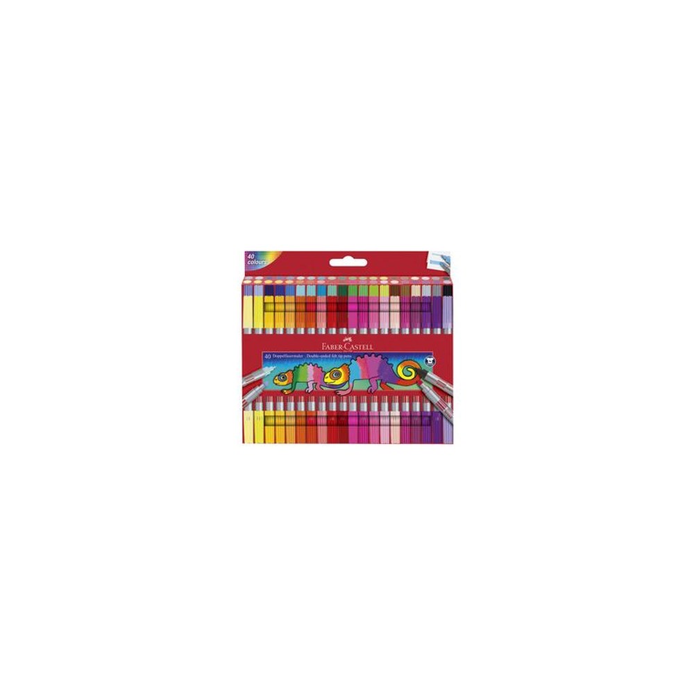FABER-CASTELL Feutre double pointe, étui de 40